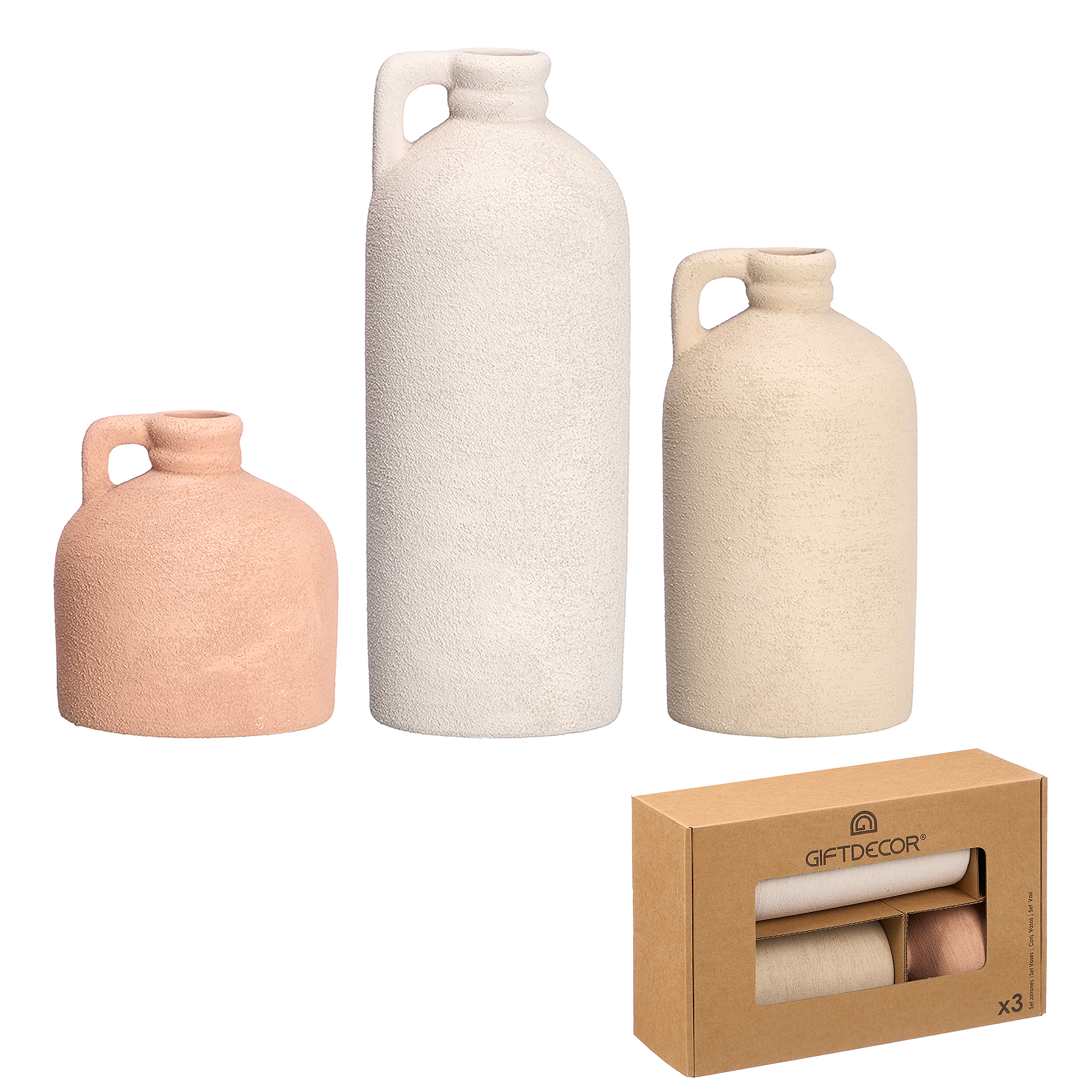 Vasen Set Desert Aura Anfora aus Terracotta – 3er Set im Wüstenstil