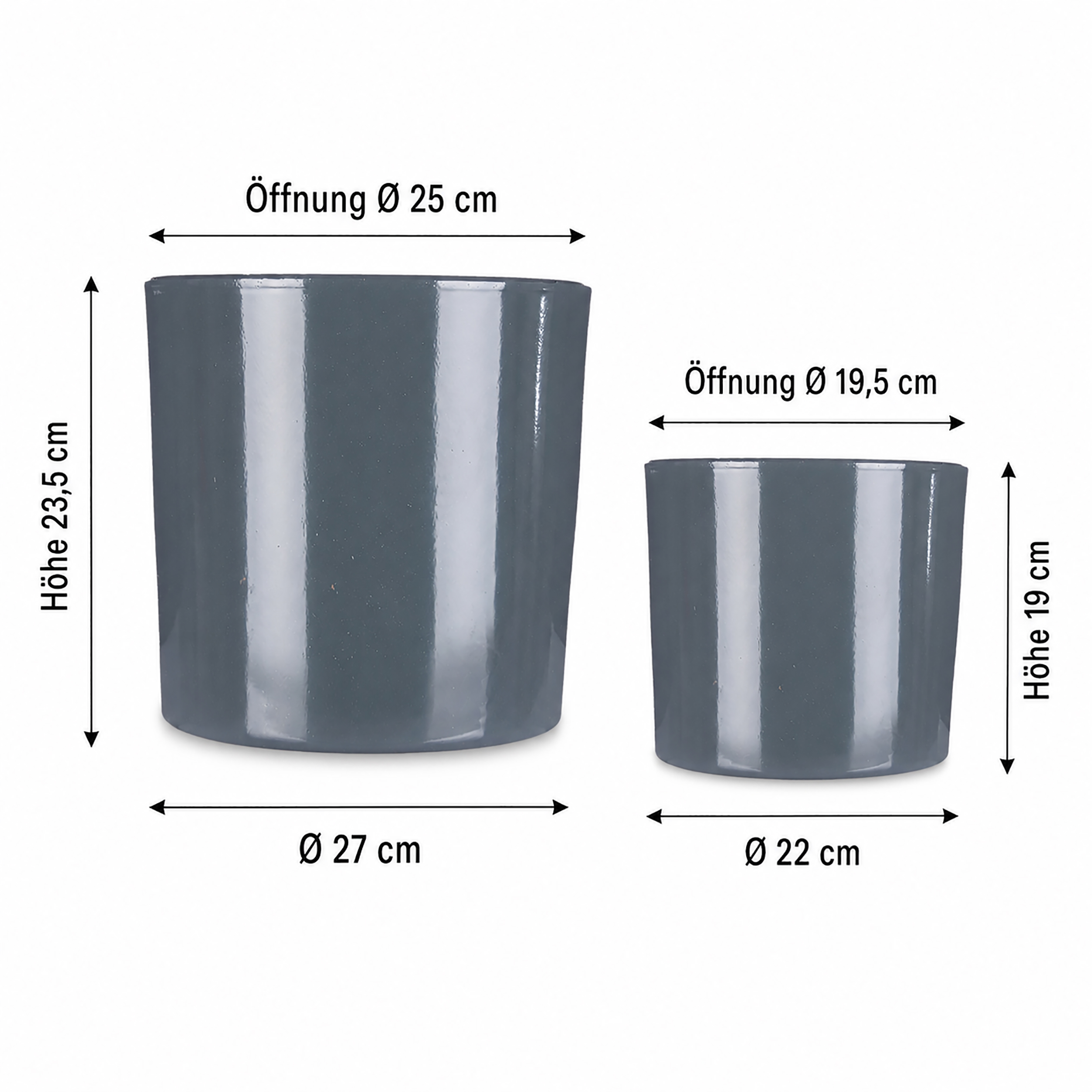 2er Set Blumenübertöpfe "Sophia" aus matter Keramik
