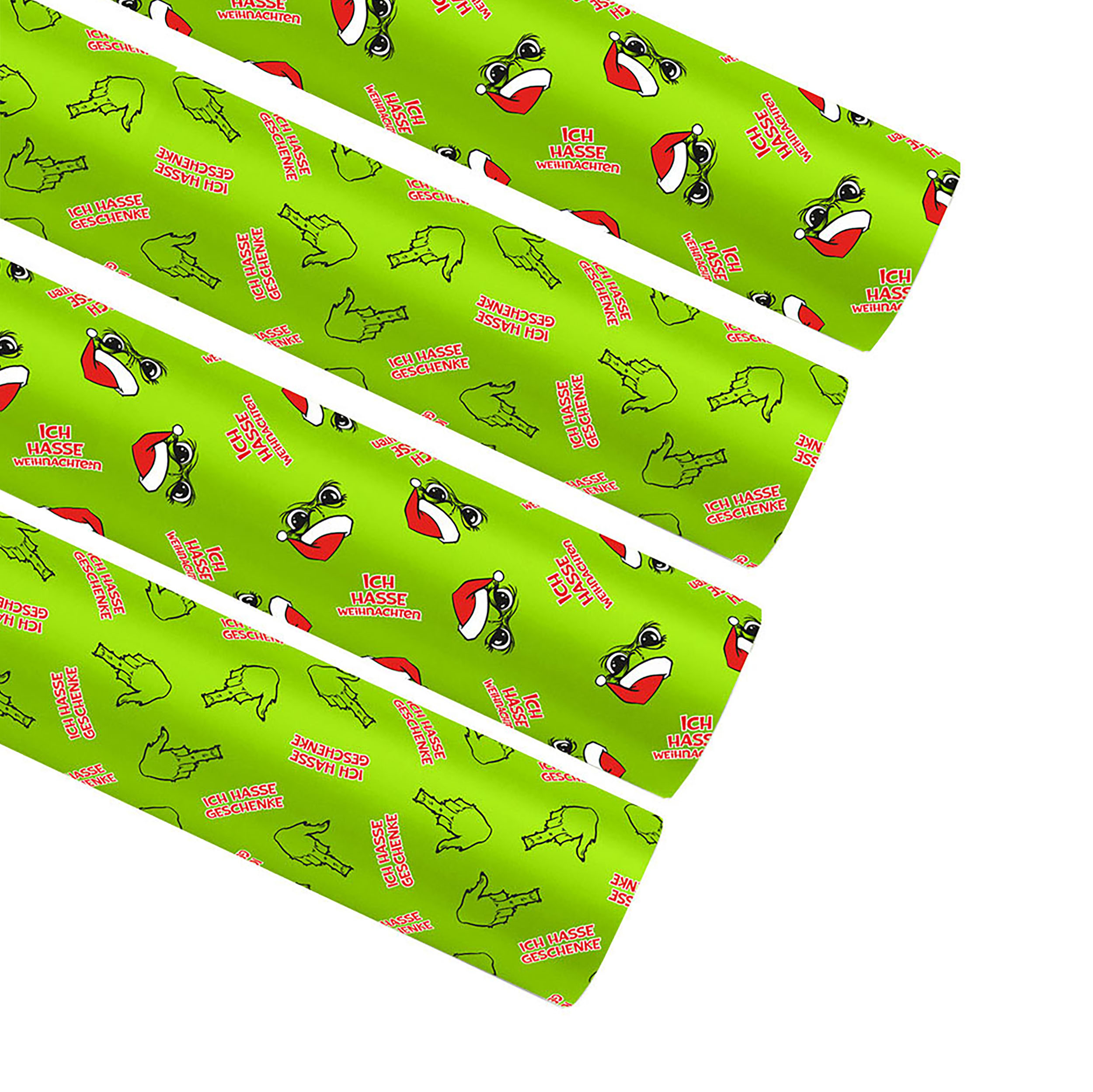 4 x Rollen Geschenkpapier "Festtags-Muffel" zwei Design sortiert