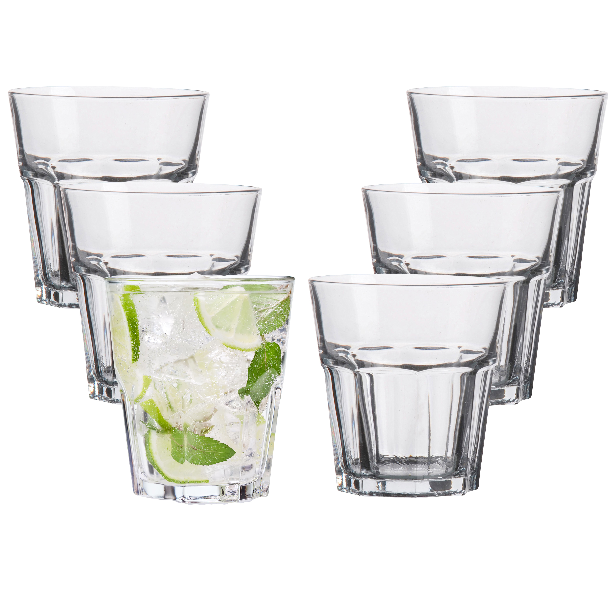 6-tlg. Set Vegas Trinkgläser in stilvoller Optik - 270 ml / 180 ml