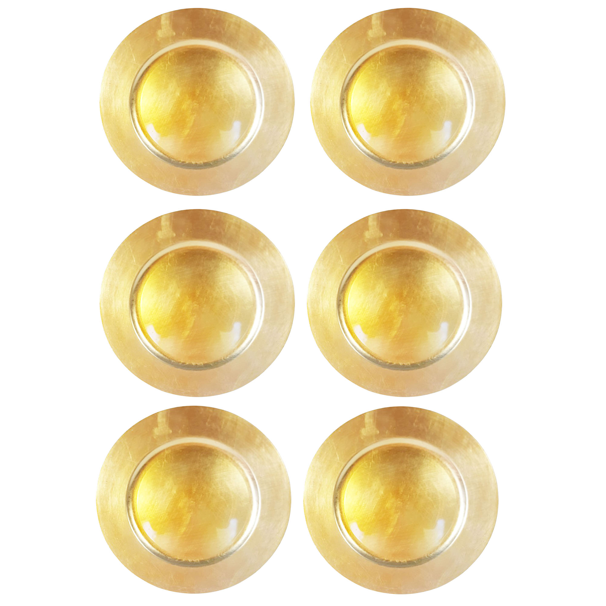 6 x Platzteller aus Kunststoff Ø 33 cm goldfarben