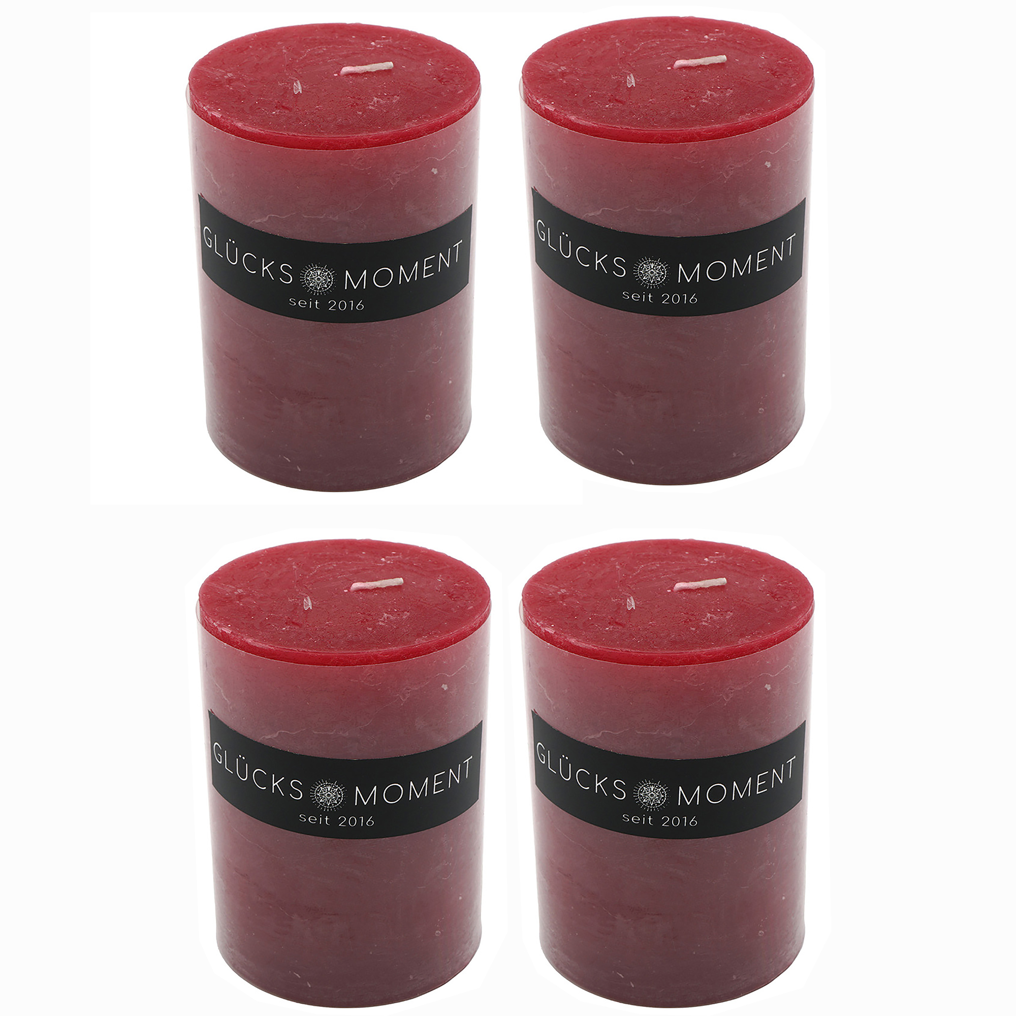 4 x Kerzen "Rustik" Stumpenkerzen