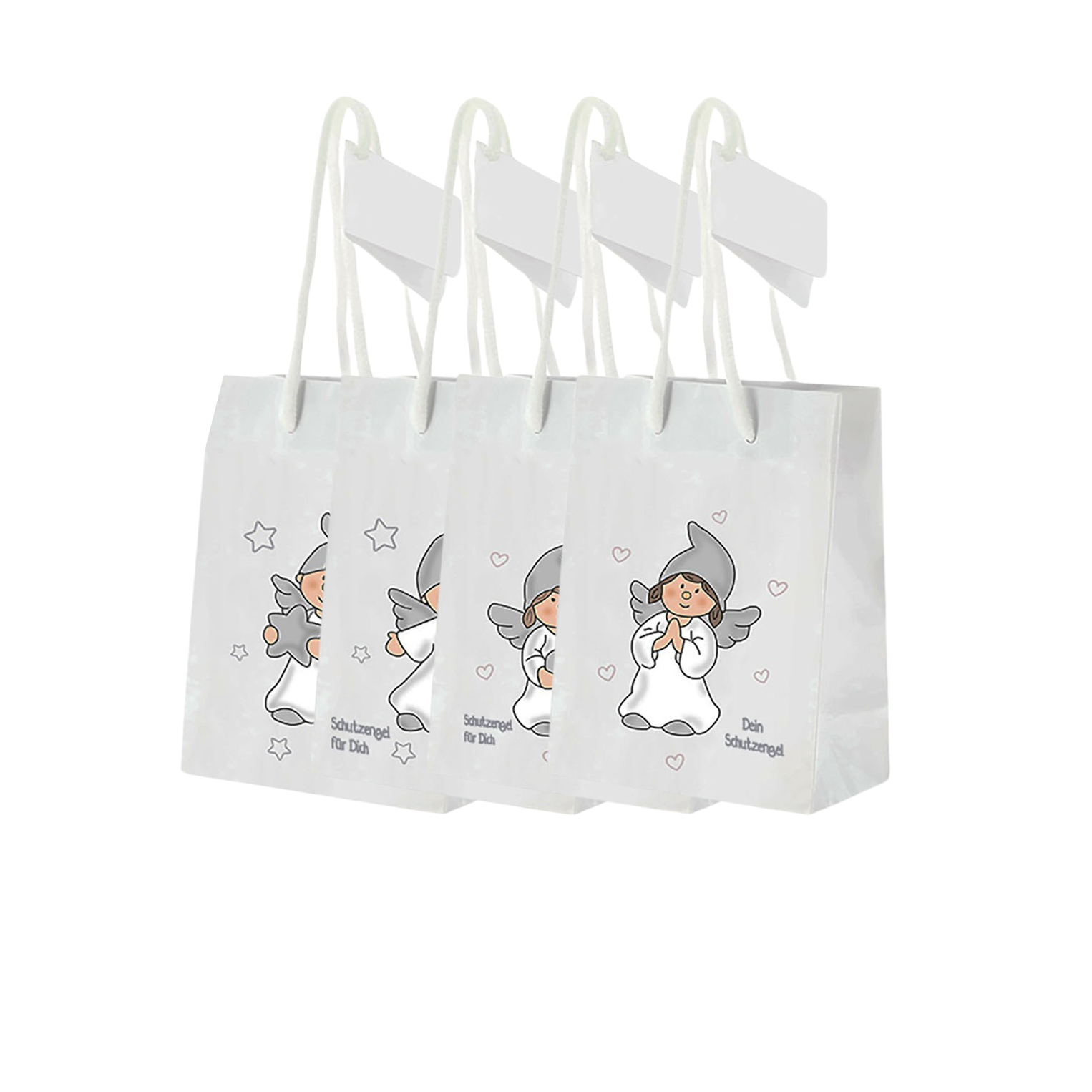 12 x Geschenktüte Schutzengel aus Papier - 3 Modelle - 3 Größen