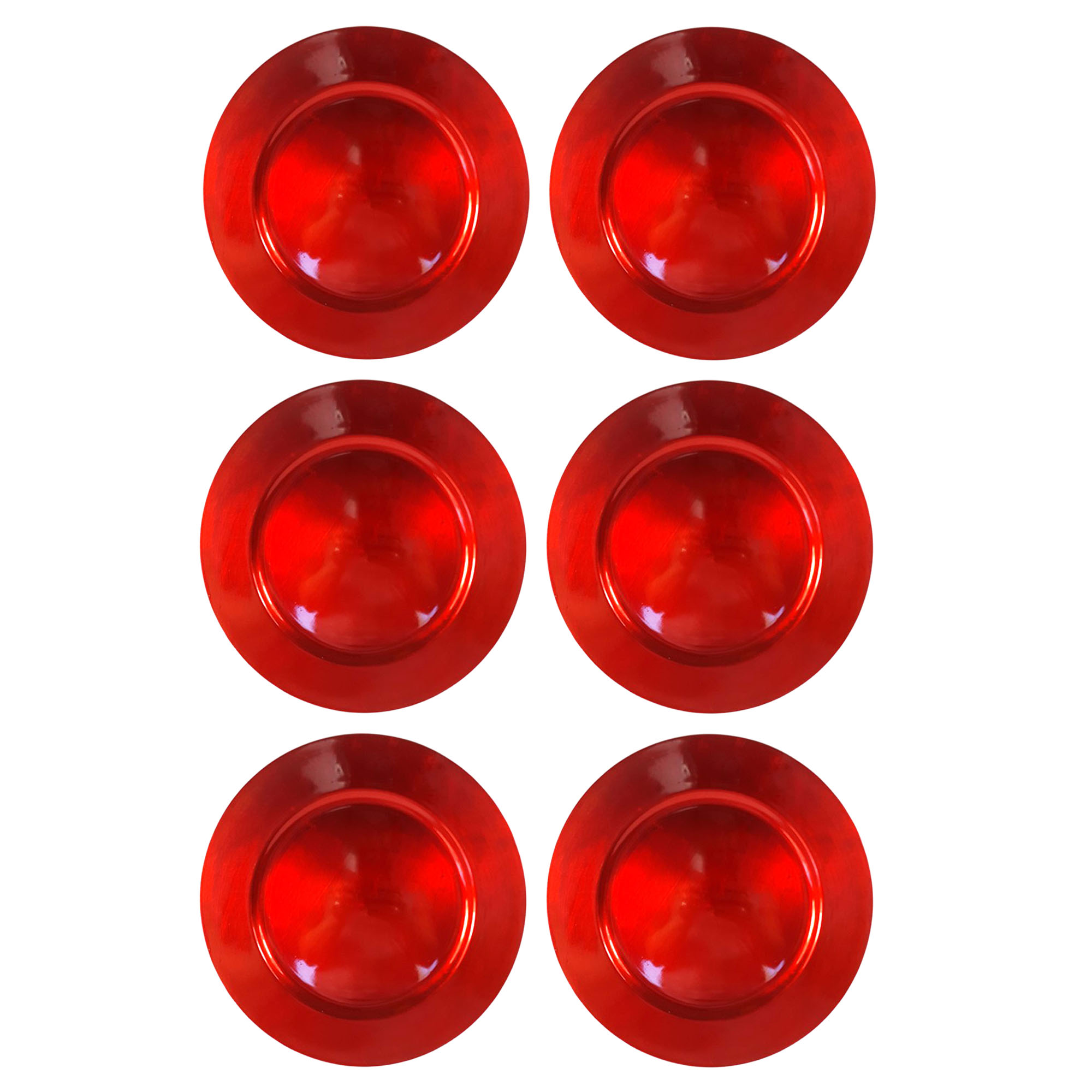 6 x Platzteller aus Kunststoff Ø 33 cm rot