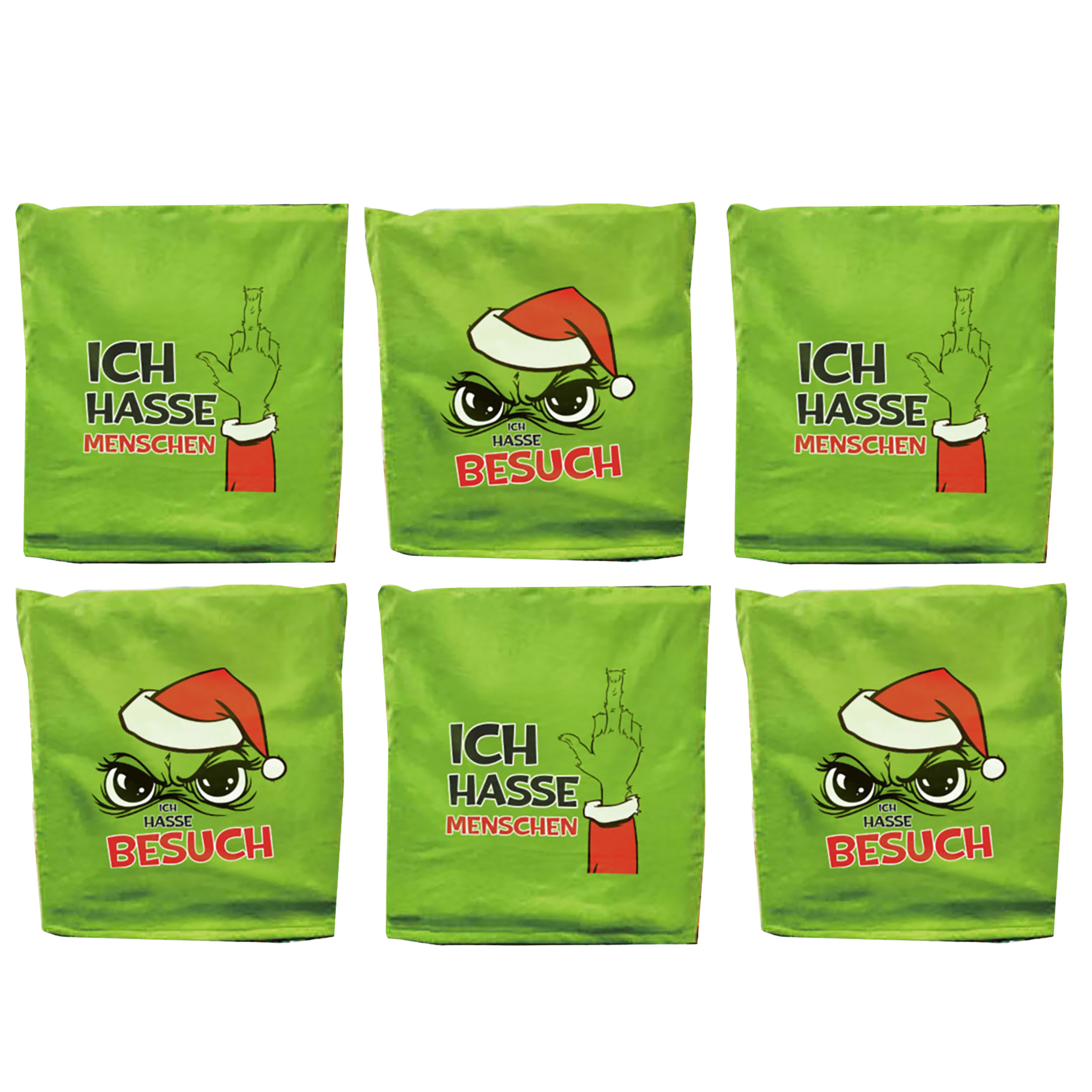 6-tlg. Set Stuhlhussen "Festtags-Muffel" 48 x 64 cm