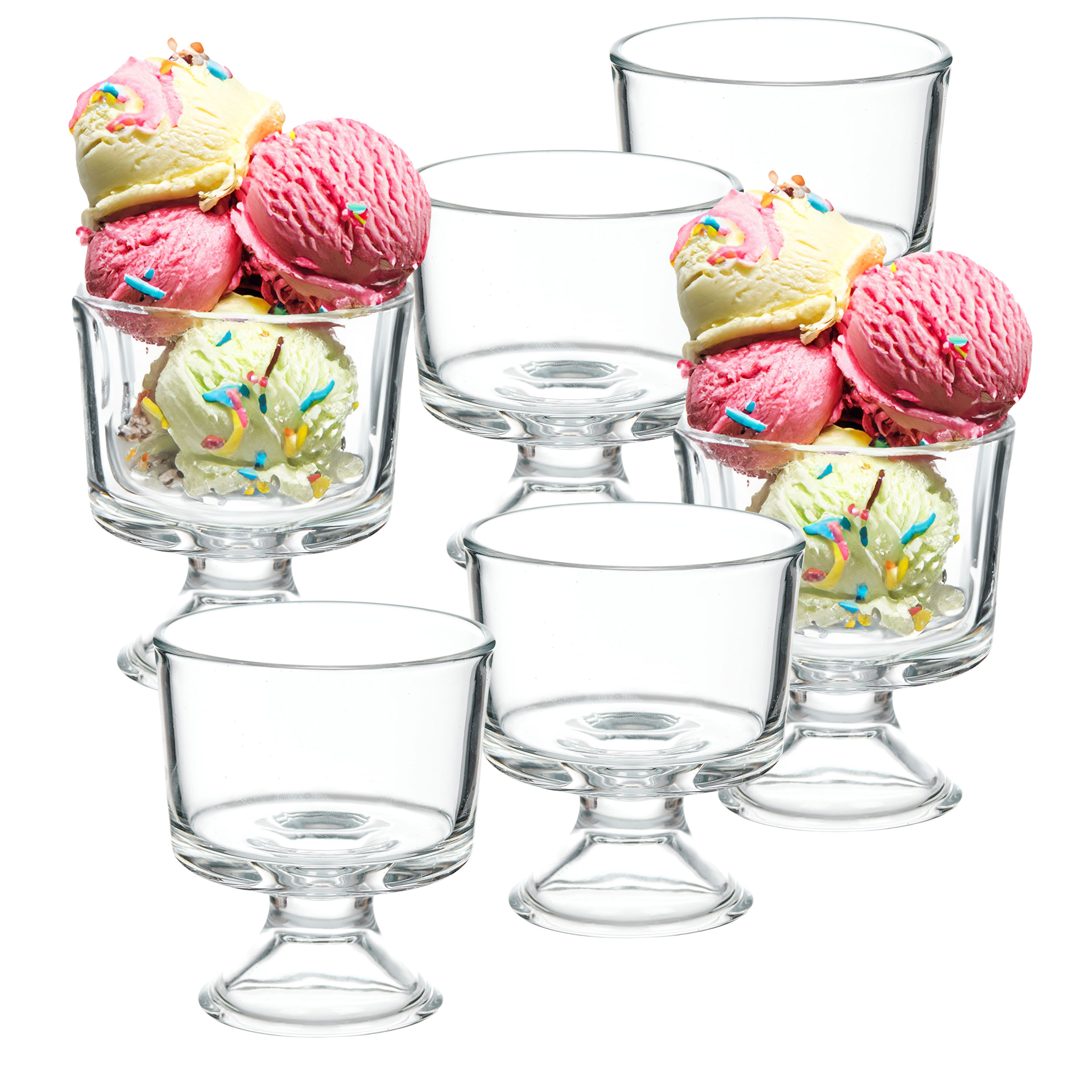 6-tlg. Set Eisbecher und Dessertbecher aus Glas 290 ml