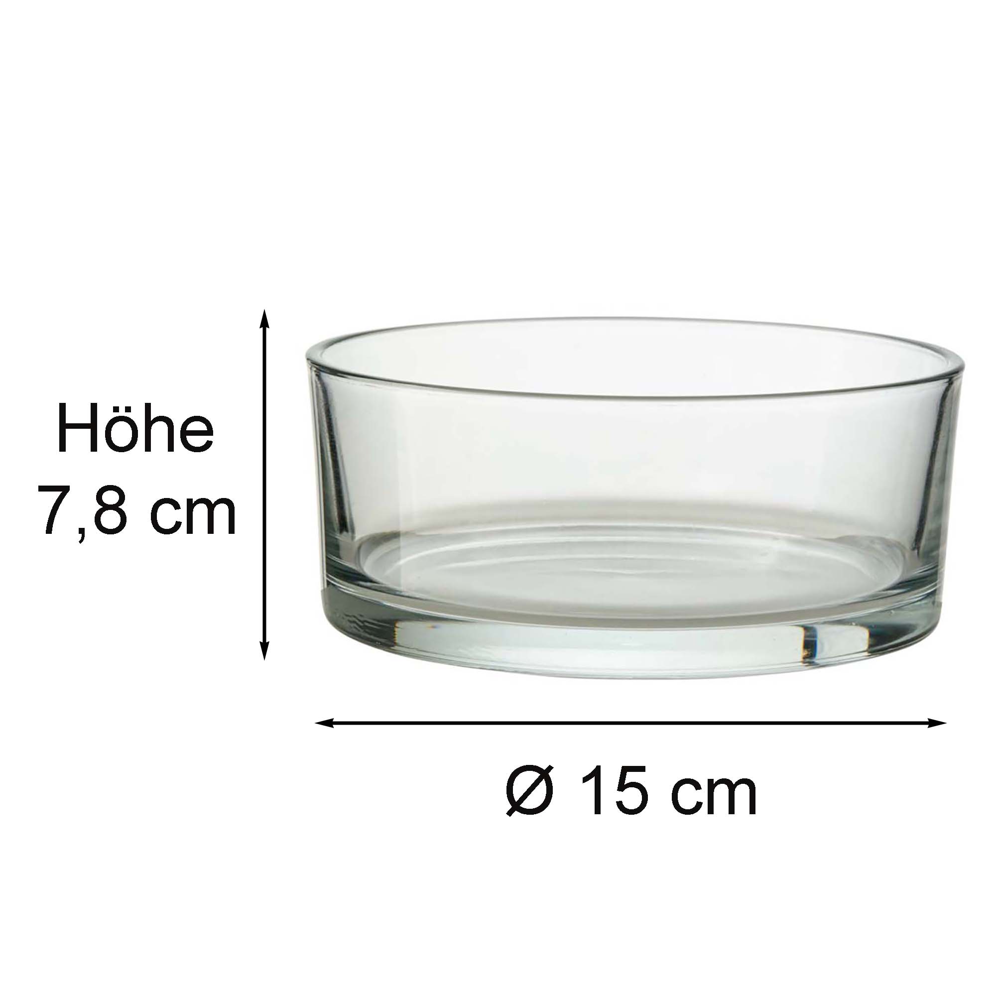 Glasschale klar H 7,8 cm Ø 15 cm