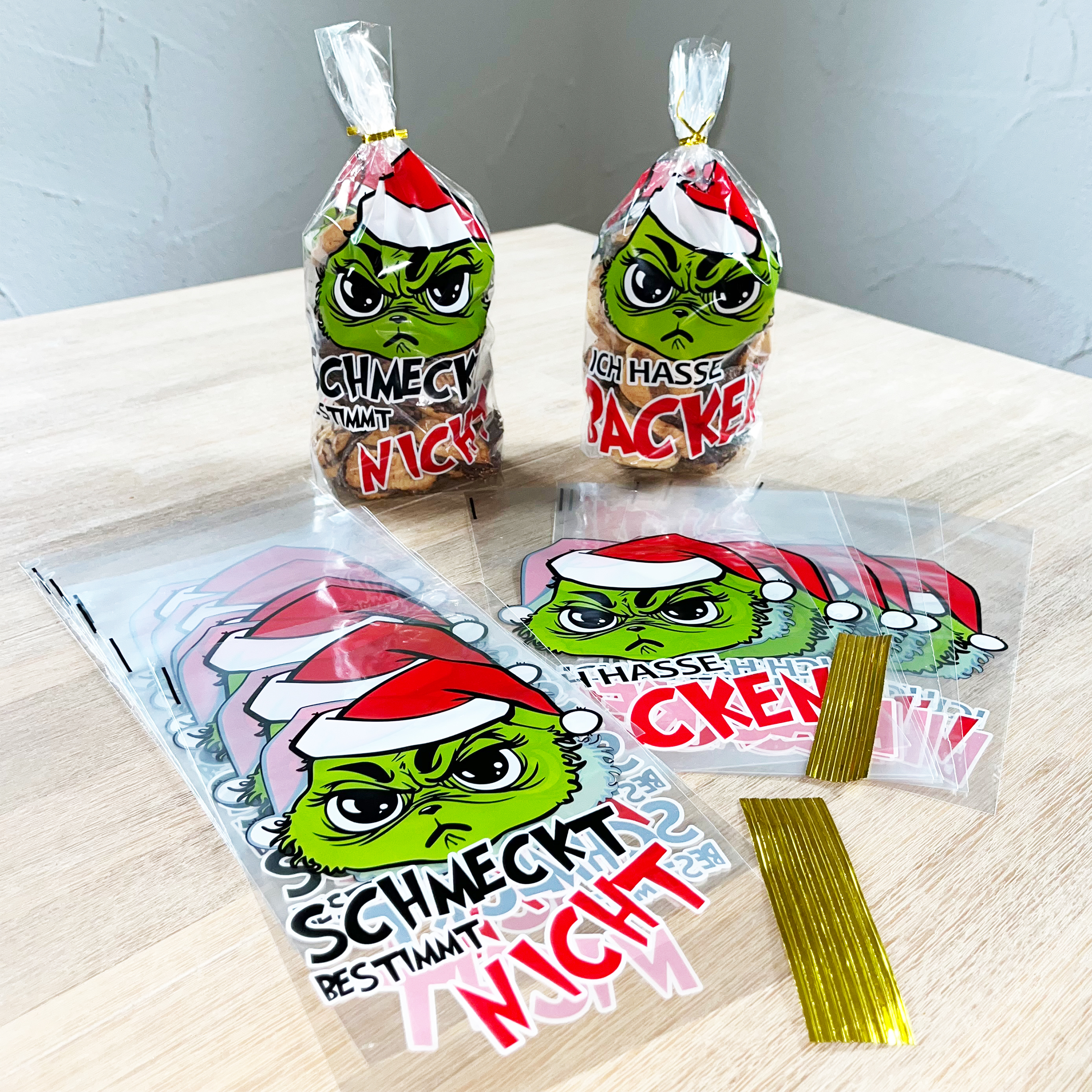 48 x Gebäcktüten - Geschenktüten "Festtags-Muffel" 14 x 24 cm (B/H/)