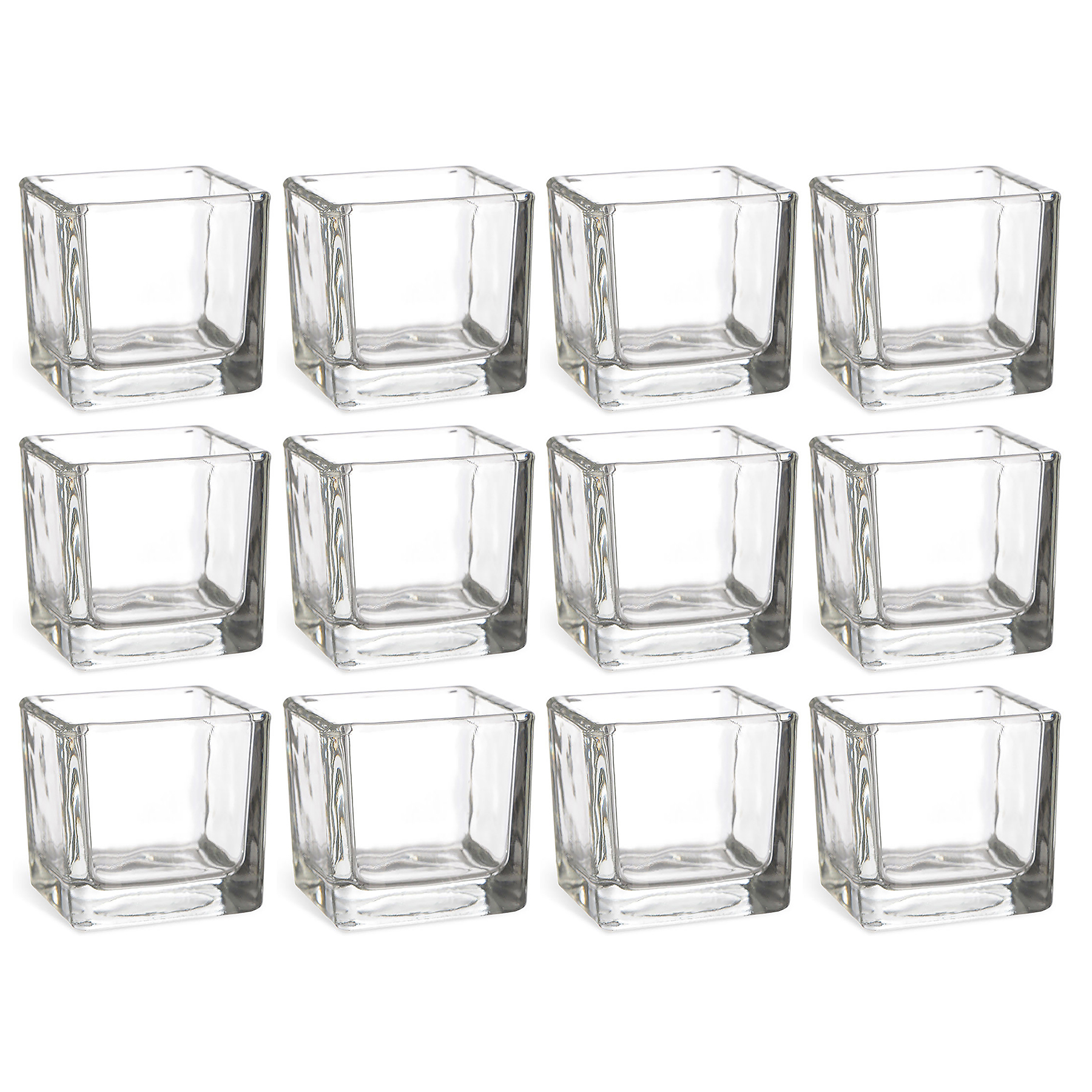 12 x Glaswürfel als Windlicht H 6 cm - Vorspeisengläser Dessertgläser
