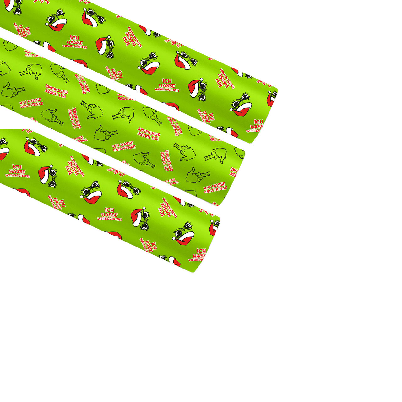 4 x Rollen Geschenkpapier "Festtags-Muffel" zwei Design sortiert