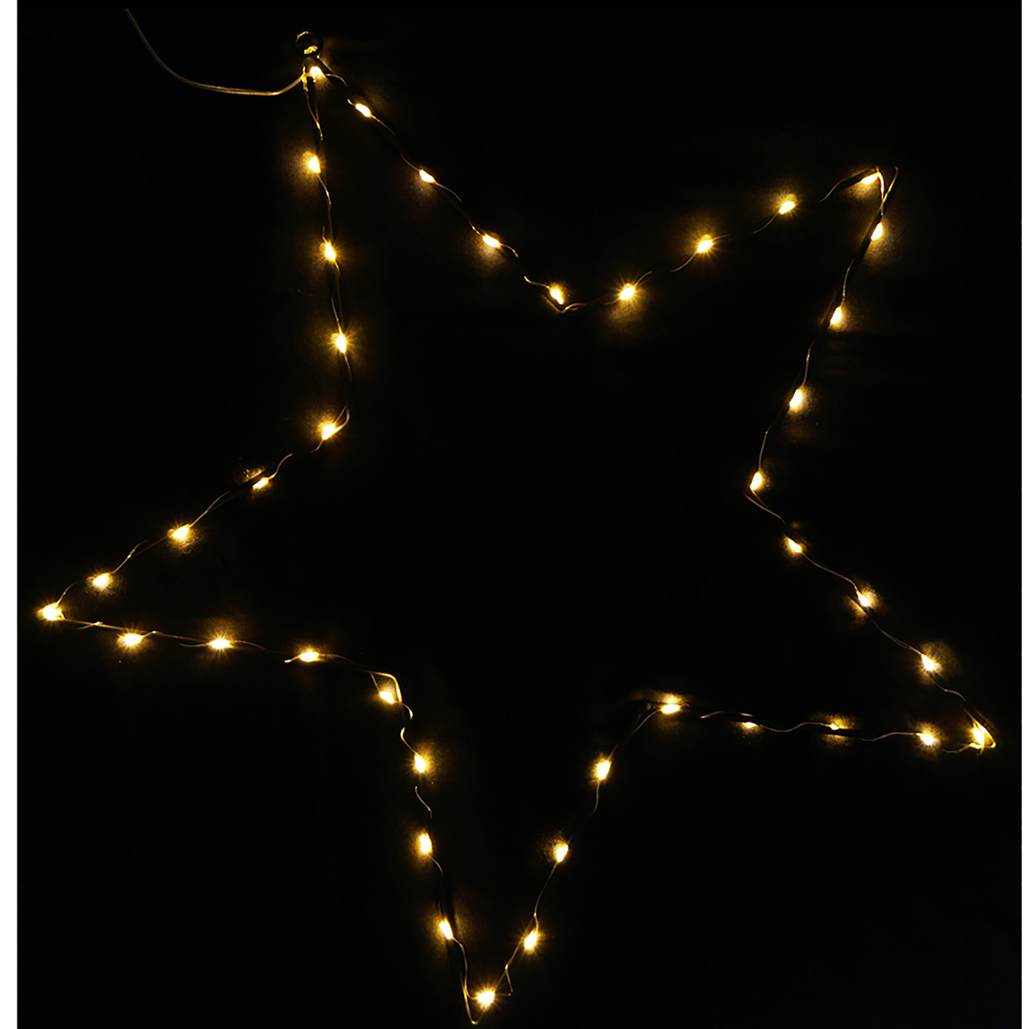 LED Metall Stern warmweiß mit Timer