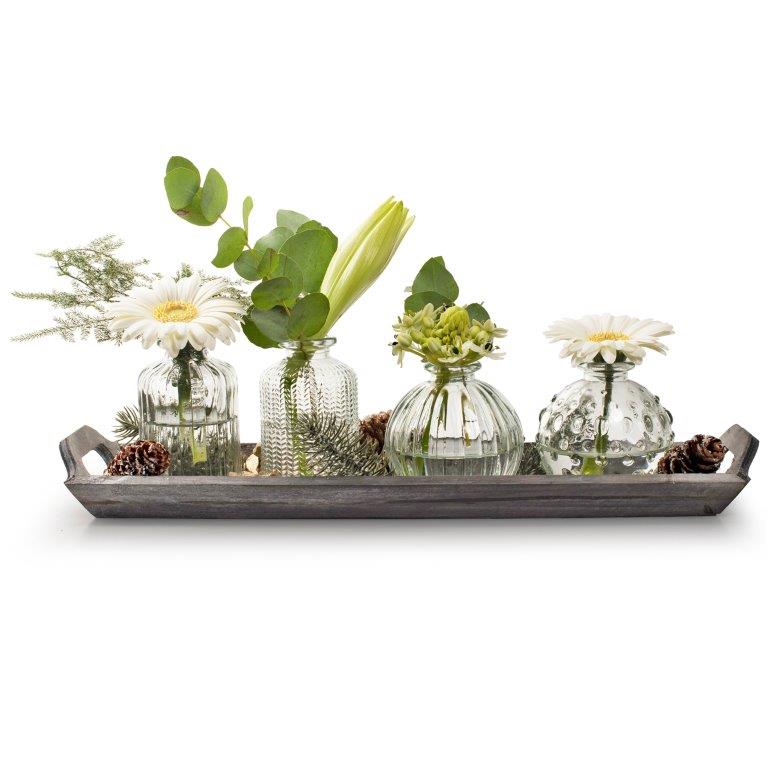 12 x kleine Vasen aus Glas Vintage in zauberhaften Designs