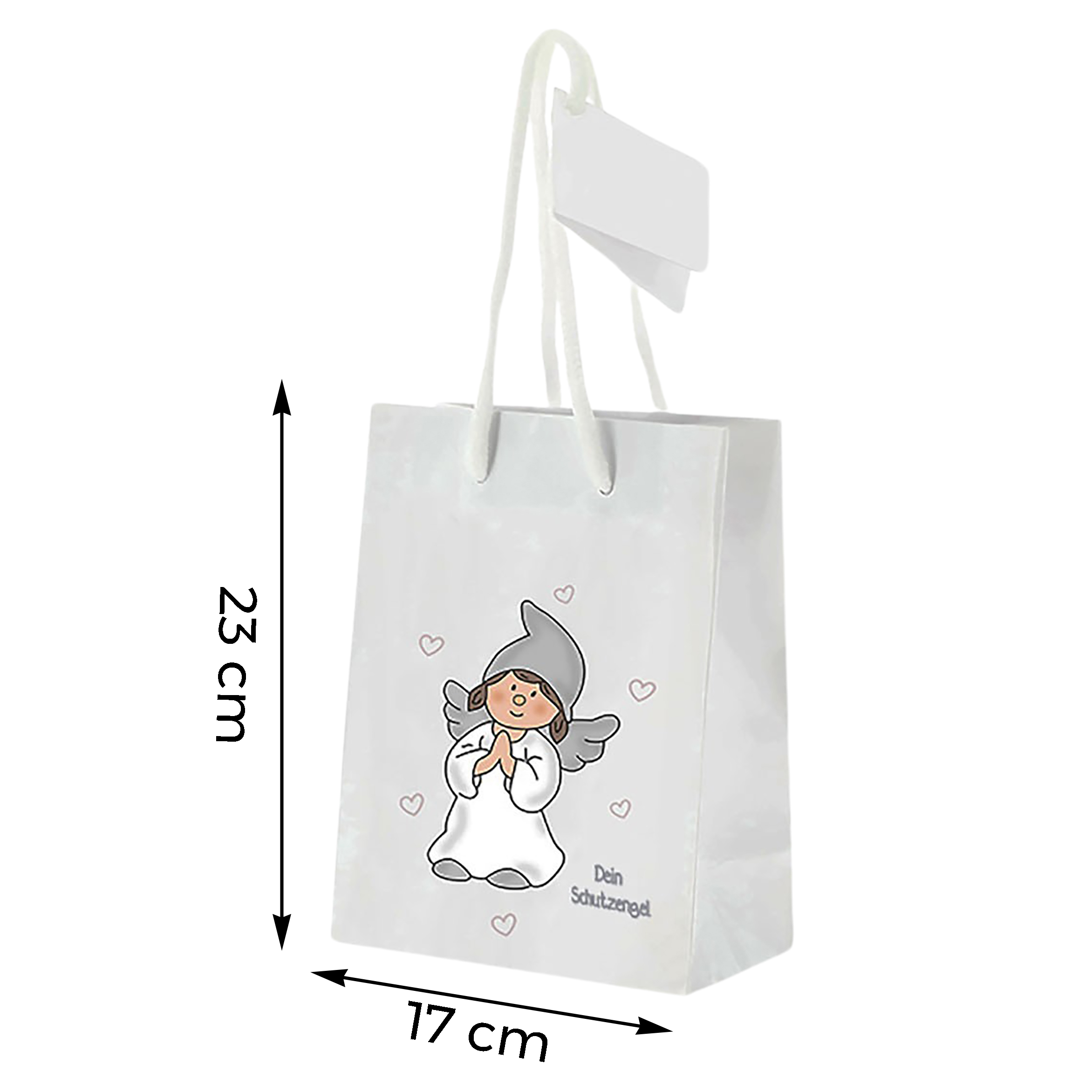 12 x Geschenktüte Schutzengel aus Papier - 3 Modelle - 3 Größen