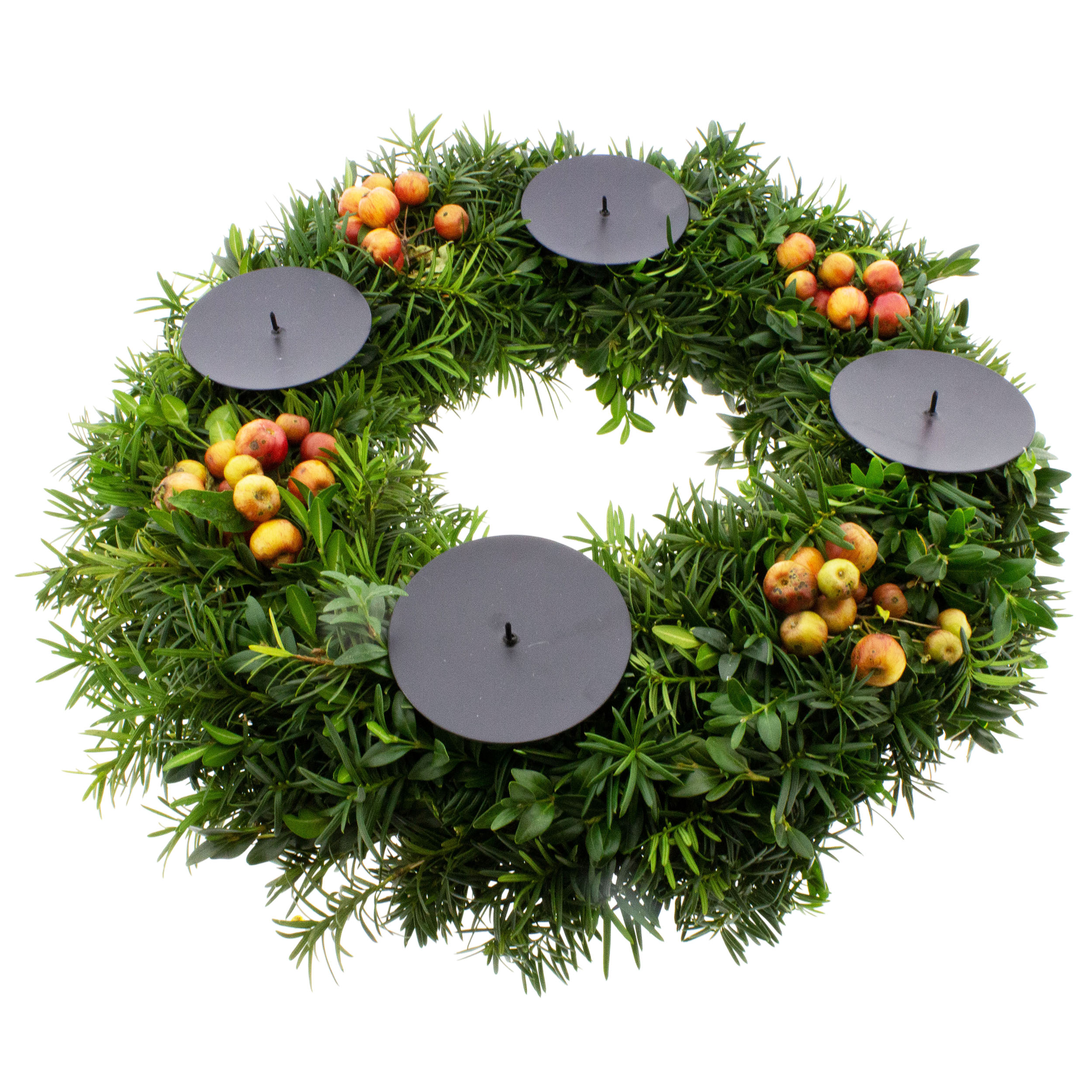 4 x Kerzenhalter aus Metall für Adventskranz Ø 8 cm