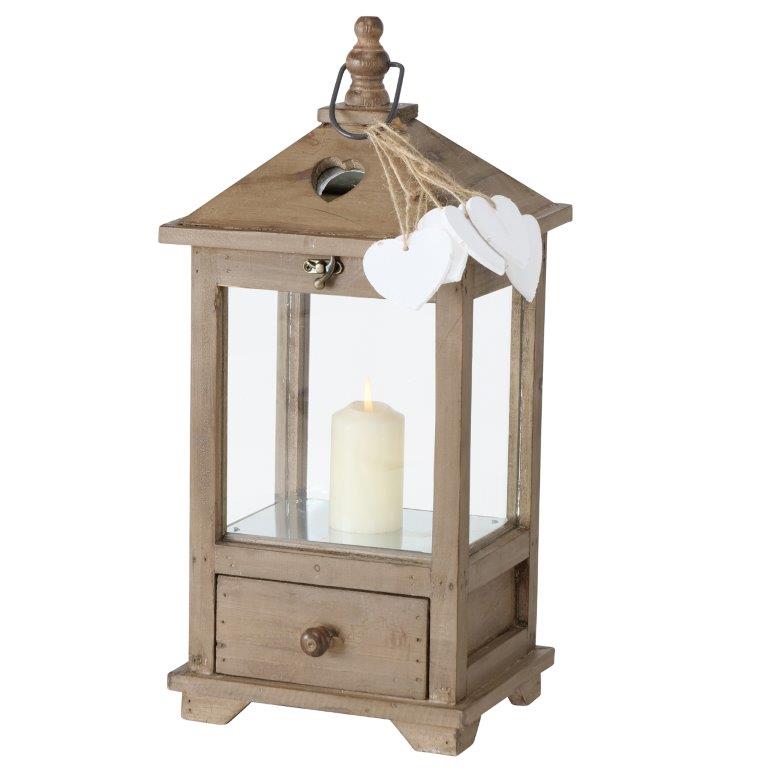 Laterne "Mirano"aus Holz mit persönlicher Gravur zur Hochzeit oder mit Wunschtext