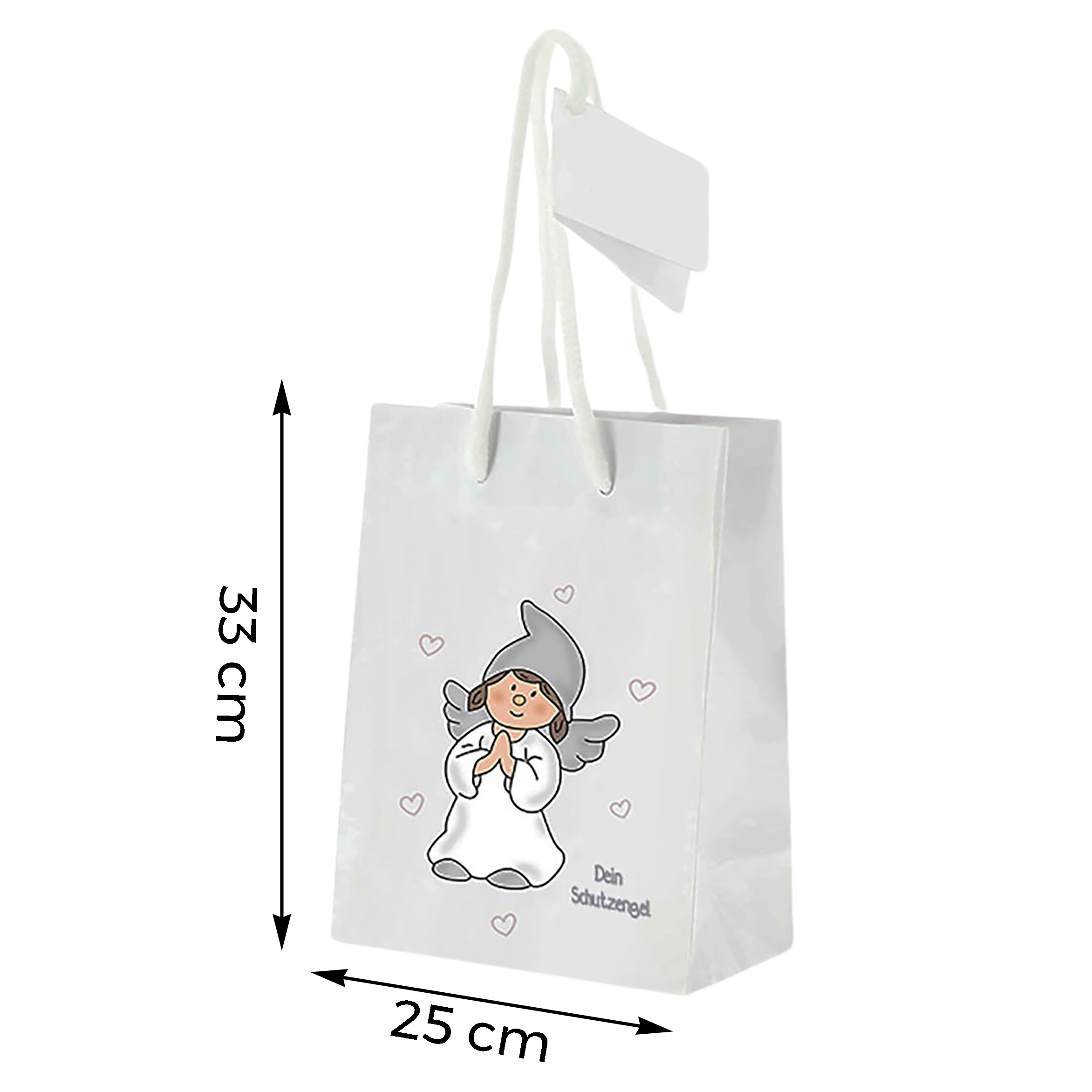 12 x Geschenktüte Schutzengel aus Papier - 3 Modelle - 3 Größen