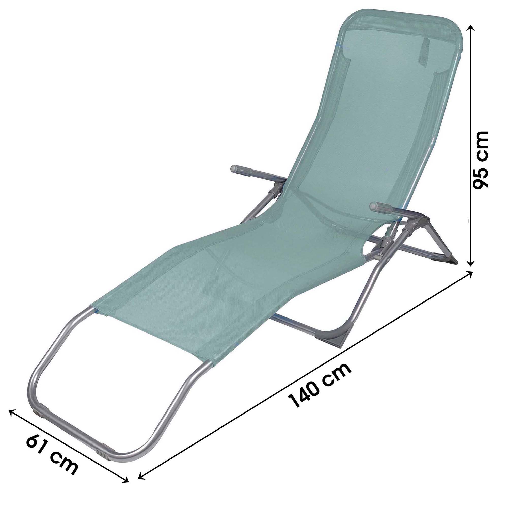 Sonnenliege CORFU - zwei Sitz- und Liegepositionen, wetterfest und klappbar 185 x 61 x 95 cm
