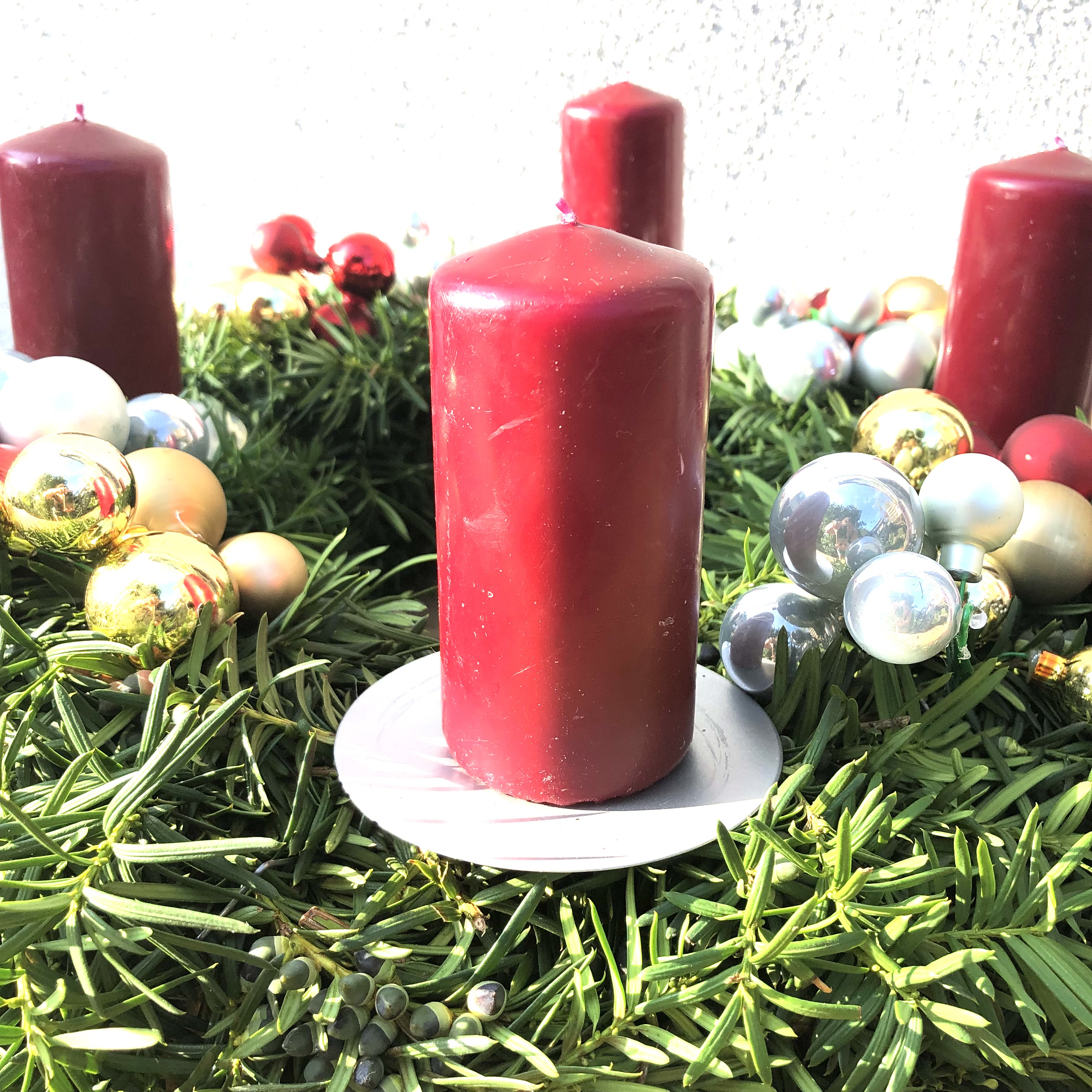 4 x Kerzenhalter aus Metall für Adventskranz Ø 8 cm