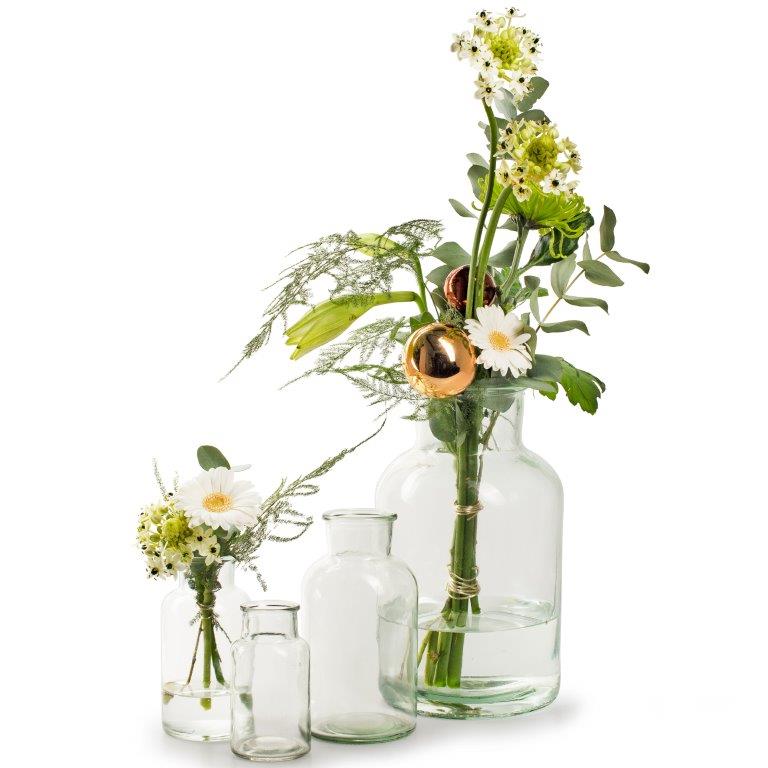 Glasflaschen - Apothekerflaschen - Vasen H 10 cm / H 16 cm