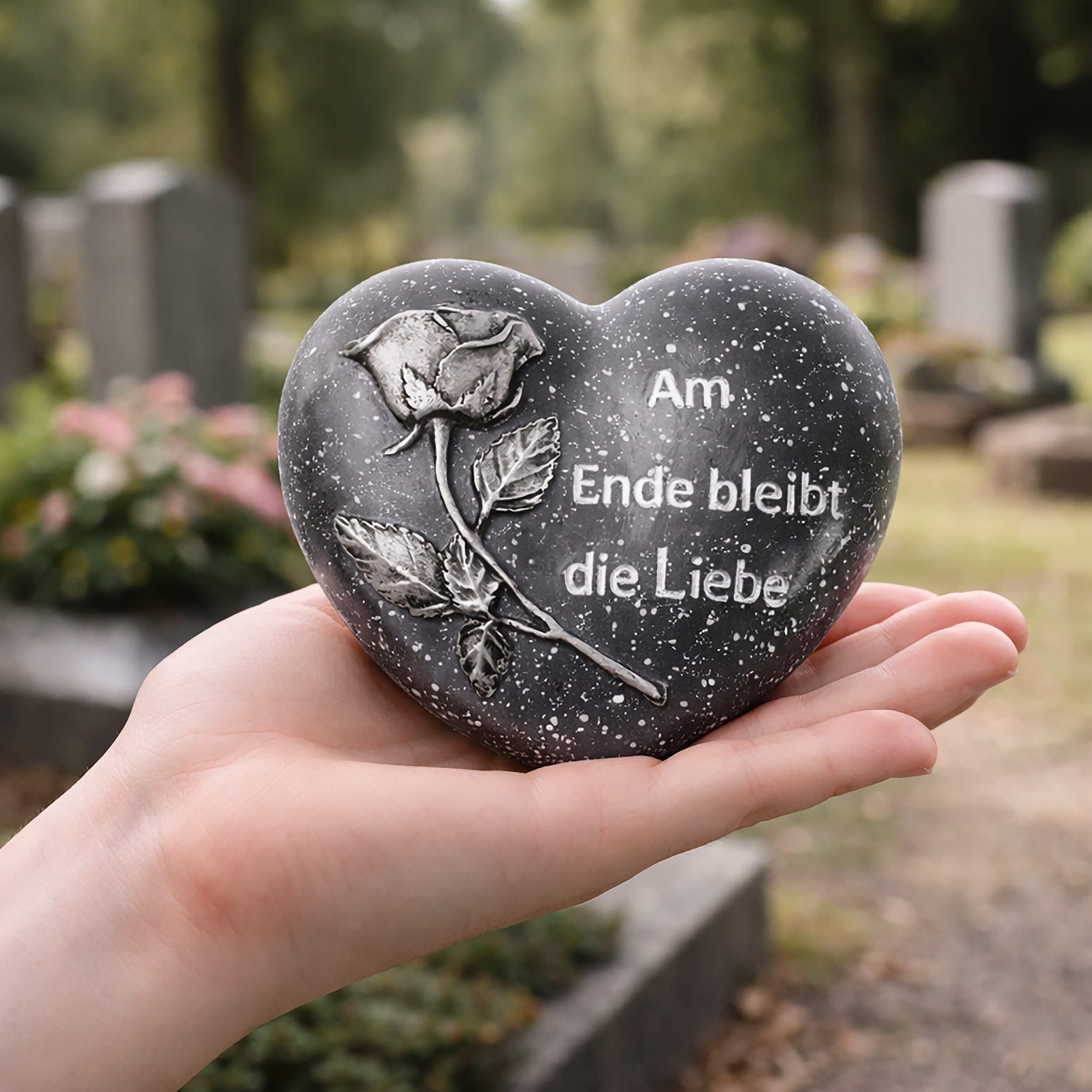Grabdeko in Herzform zur Erinnerung, verschiedene Modelle