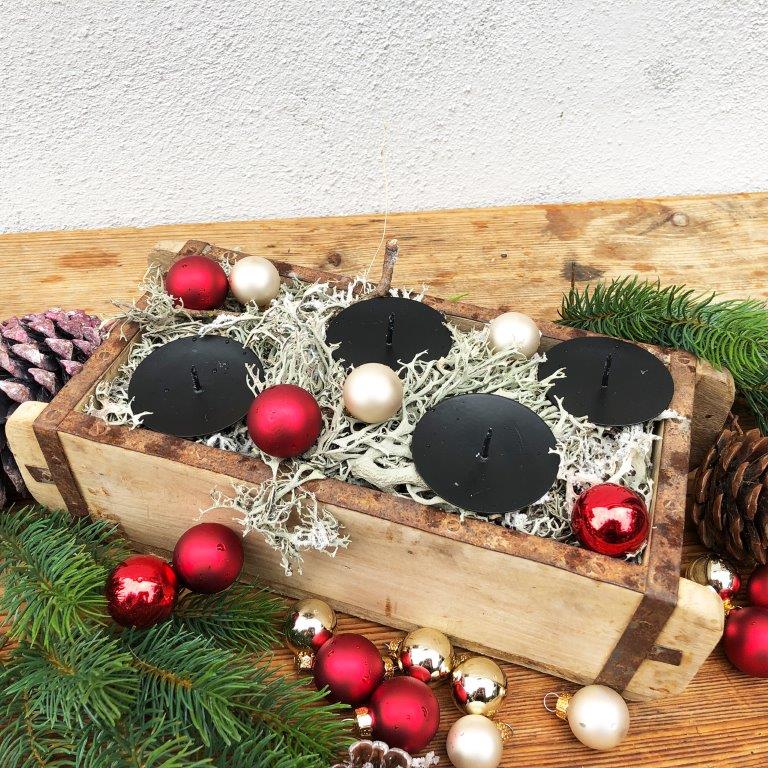 4-tlg. Set Adventskranz-Stecker aus Glas oder Metall