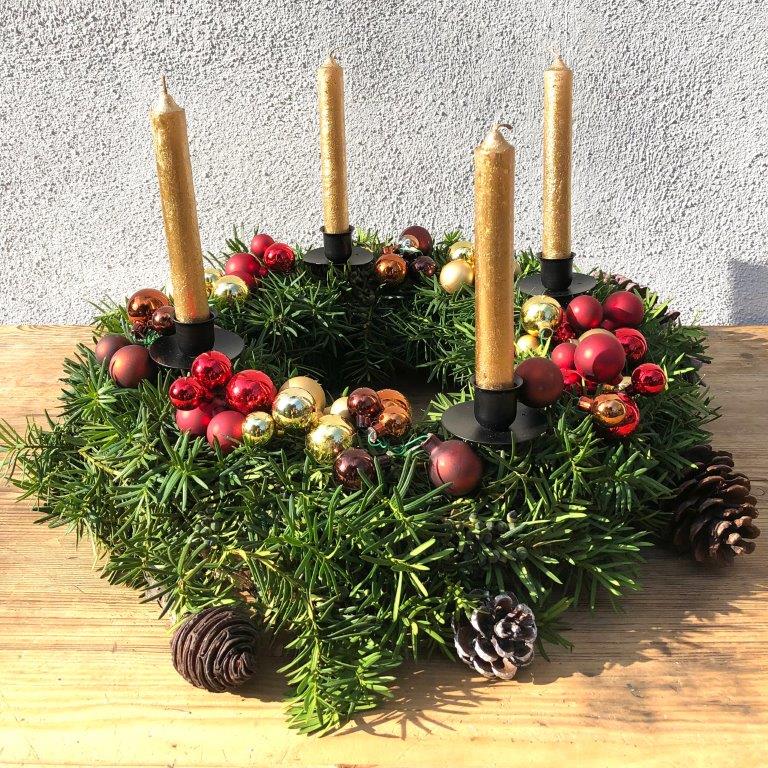 4 x Kerzenhalter aus Metall mit Pick für Adventskranz