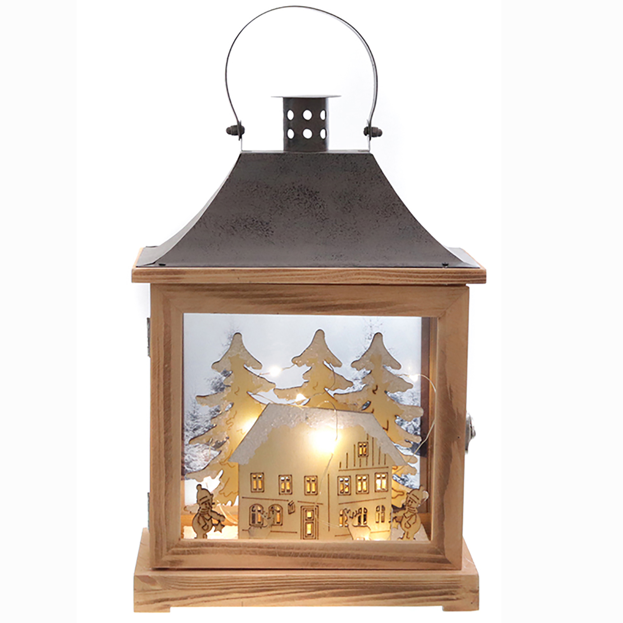 Stimmungsbeleuchtung "Laterne Weihnachten" H 30,5 cm - Winterlandschaft