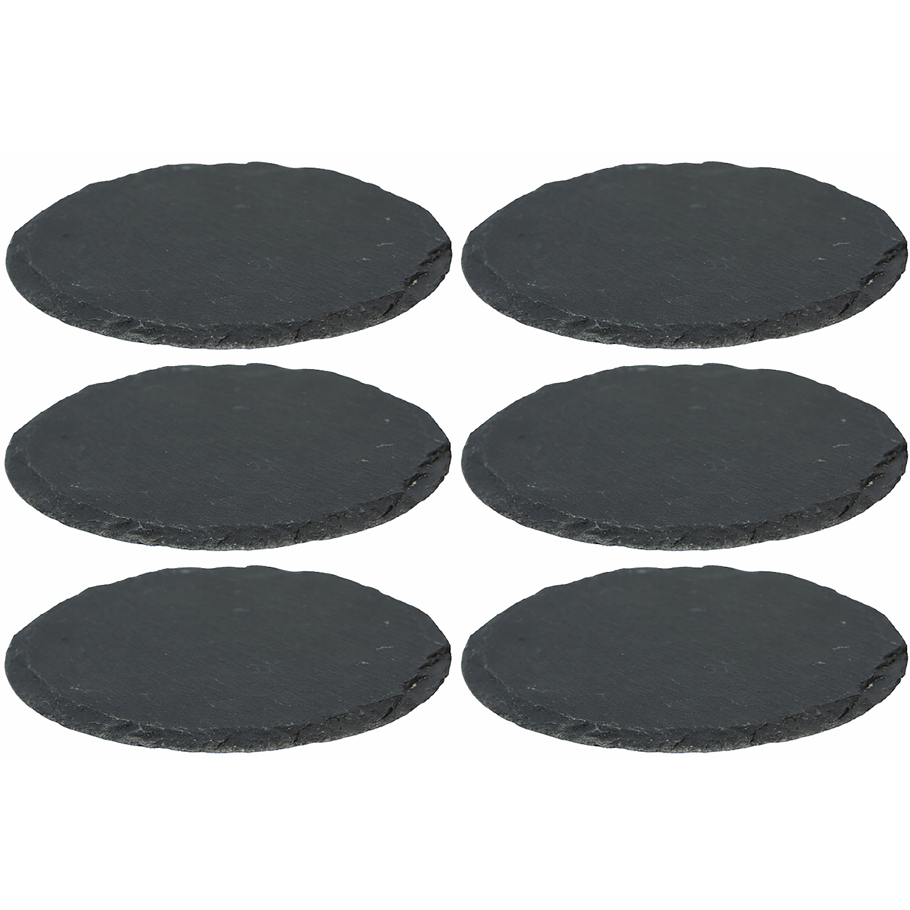 6 x Schieferplatte rund - Untersetzer Ø 10 cm