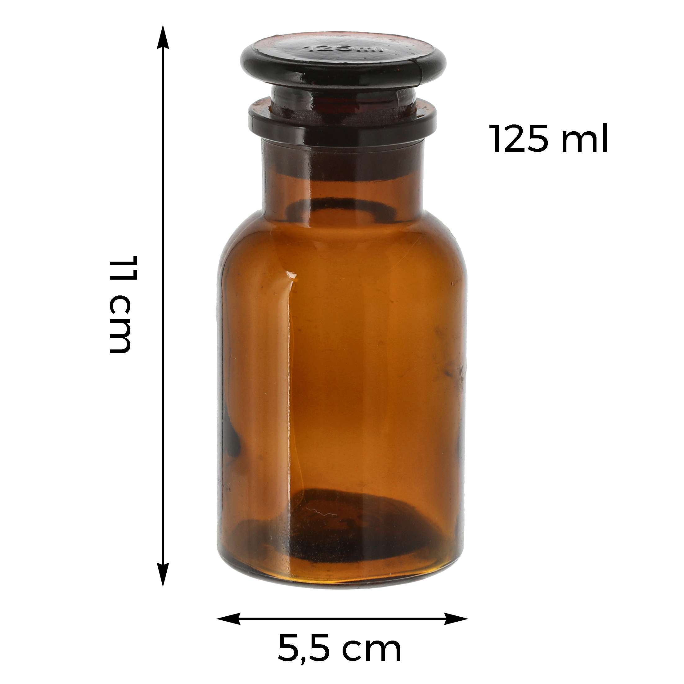 Apothekerflasche Braunglas mit Glasstopfen und Weithals