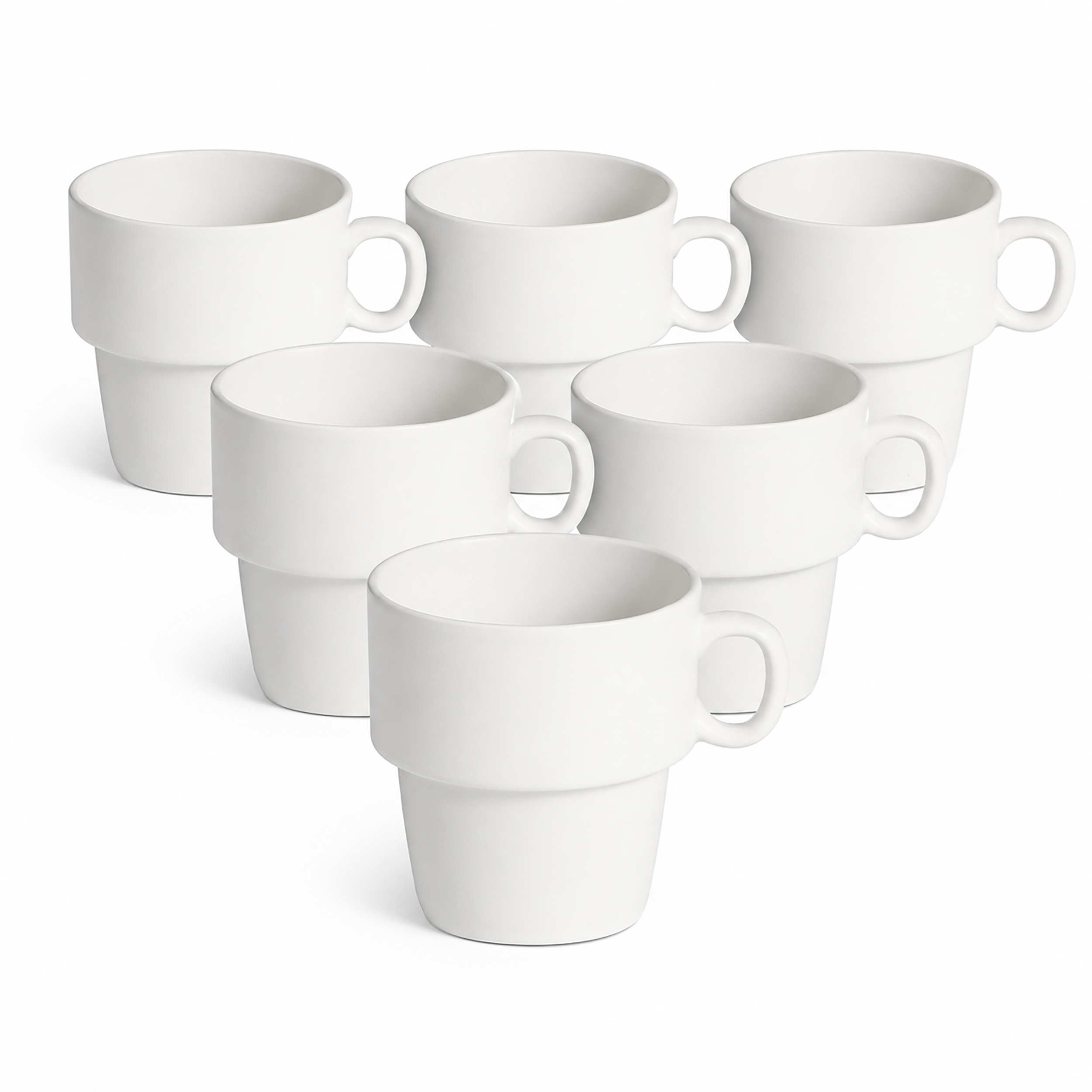 6 x große Tassen "Stapelglück Leni" Porzellan - 300 ml in modernem Design