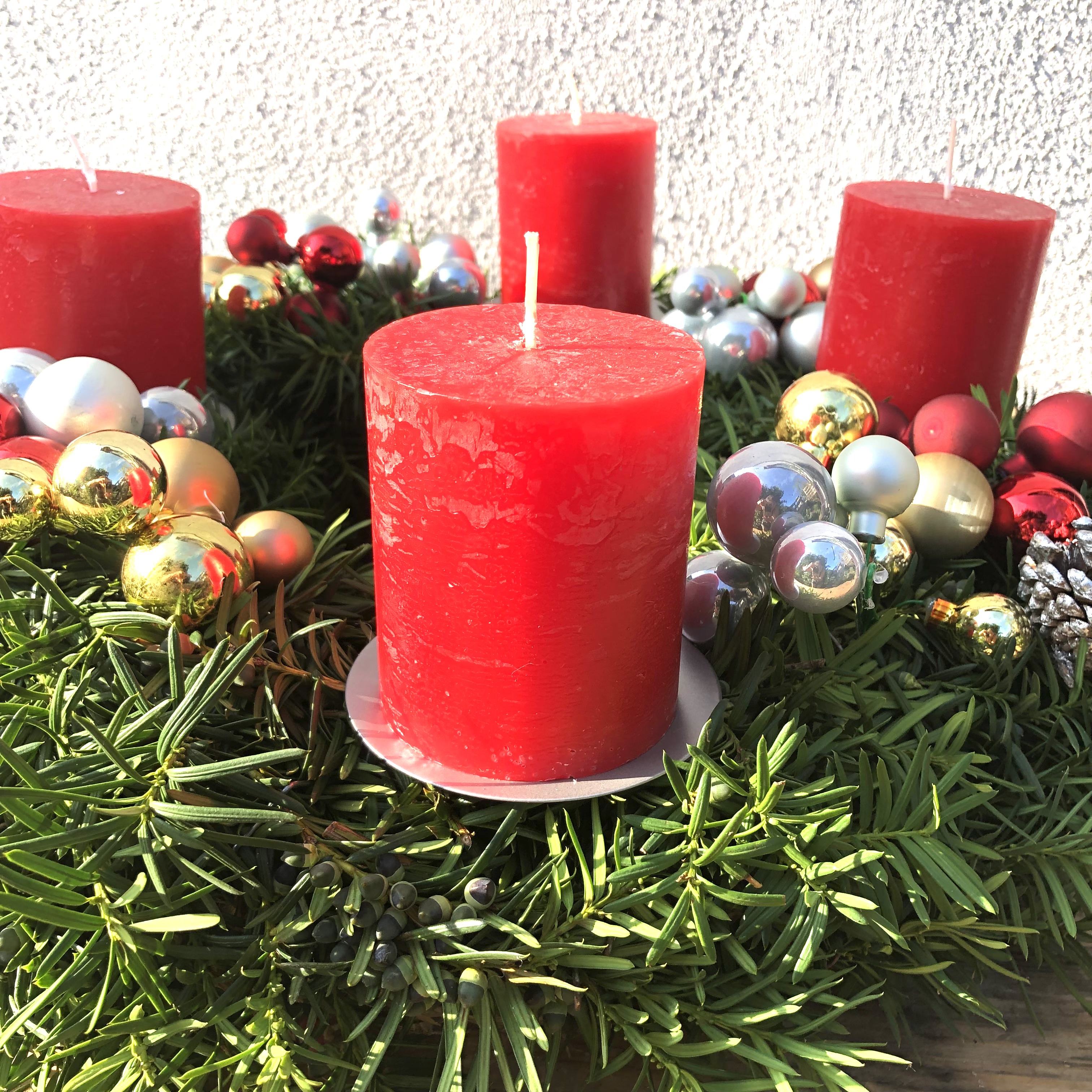 4 x Kerzenhalter aus Metall für Adventskranz Ø 8 cm