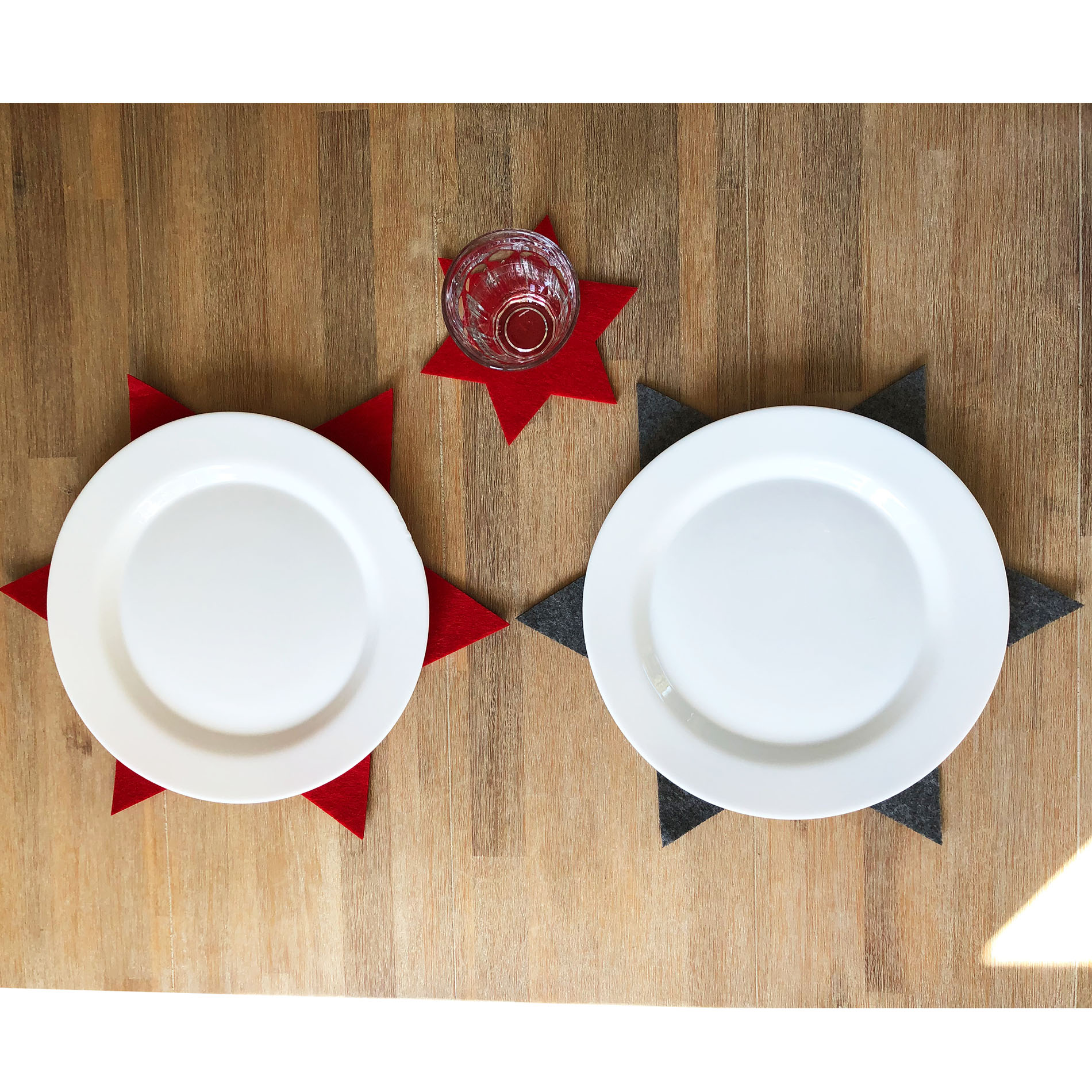 6 x Filzsterne in verschiedenen Größen und Farben Ø 15 cm, 20 cm, 35 cm - Deko und Tischset