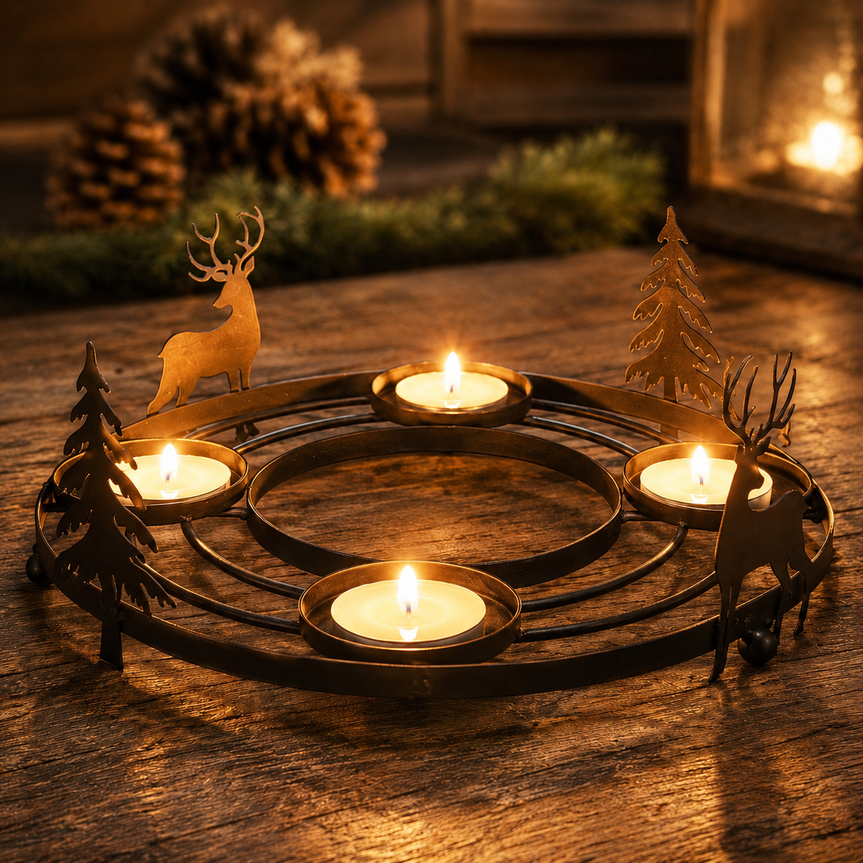 Adventskranzhalter "Freja" aus Metall - Ø 36 cm
