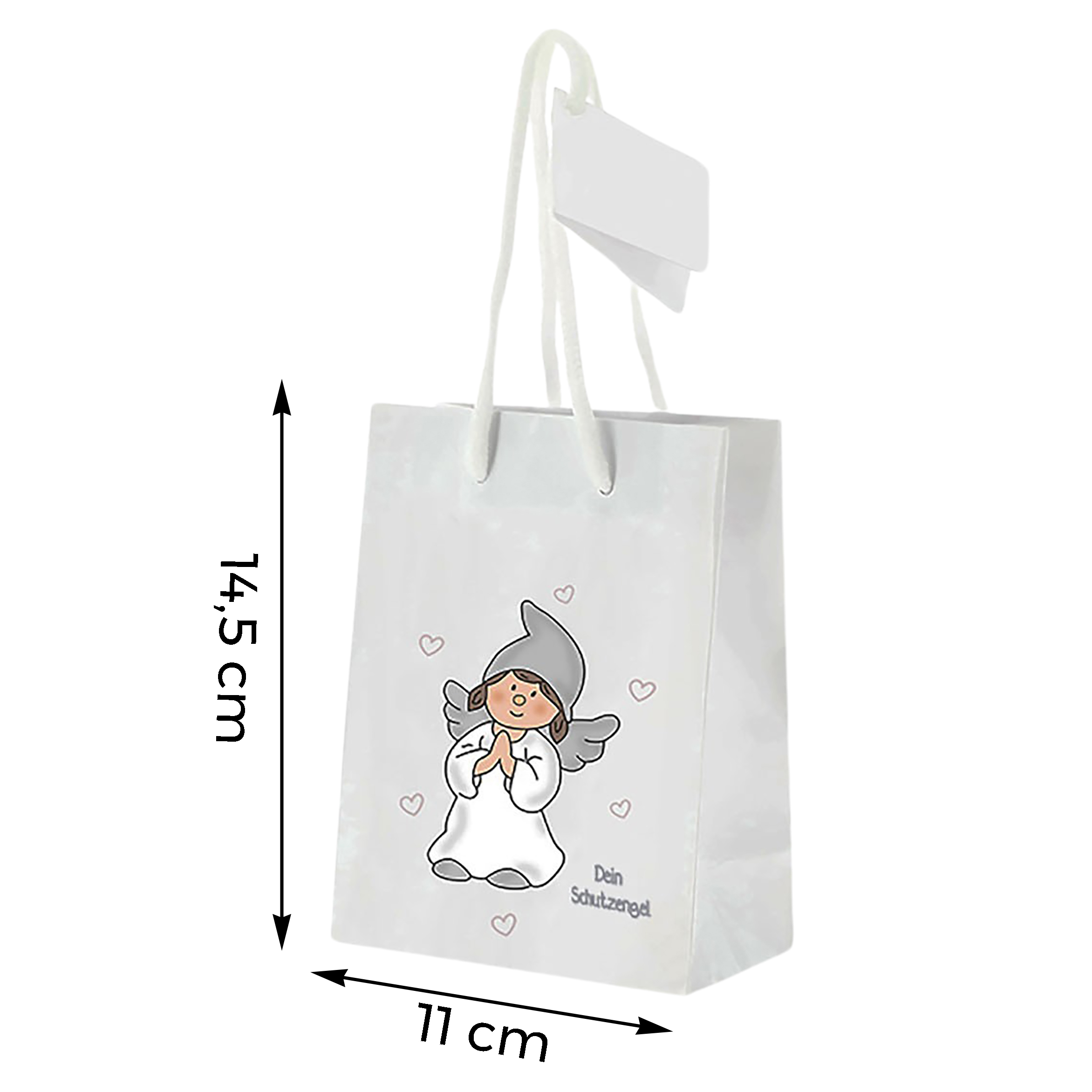 12 x Geschenktüte Schutzengel aus Papier - 3 Modelle - 3 Größen