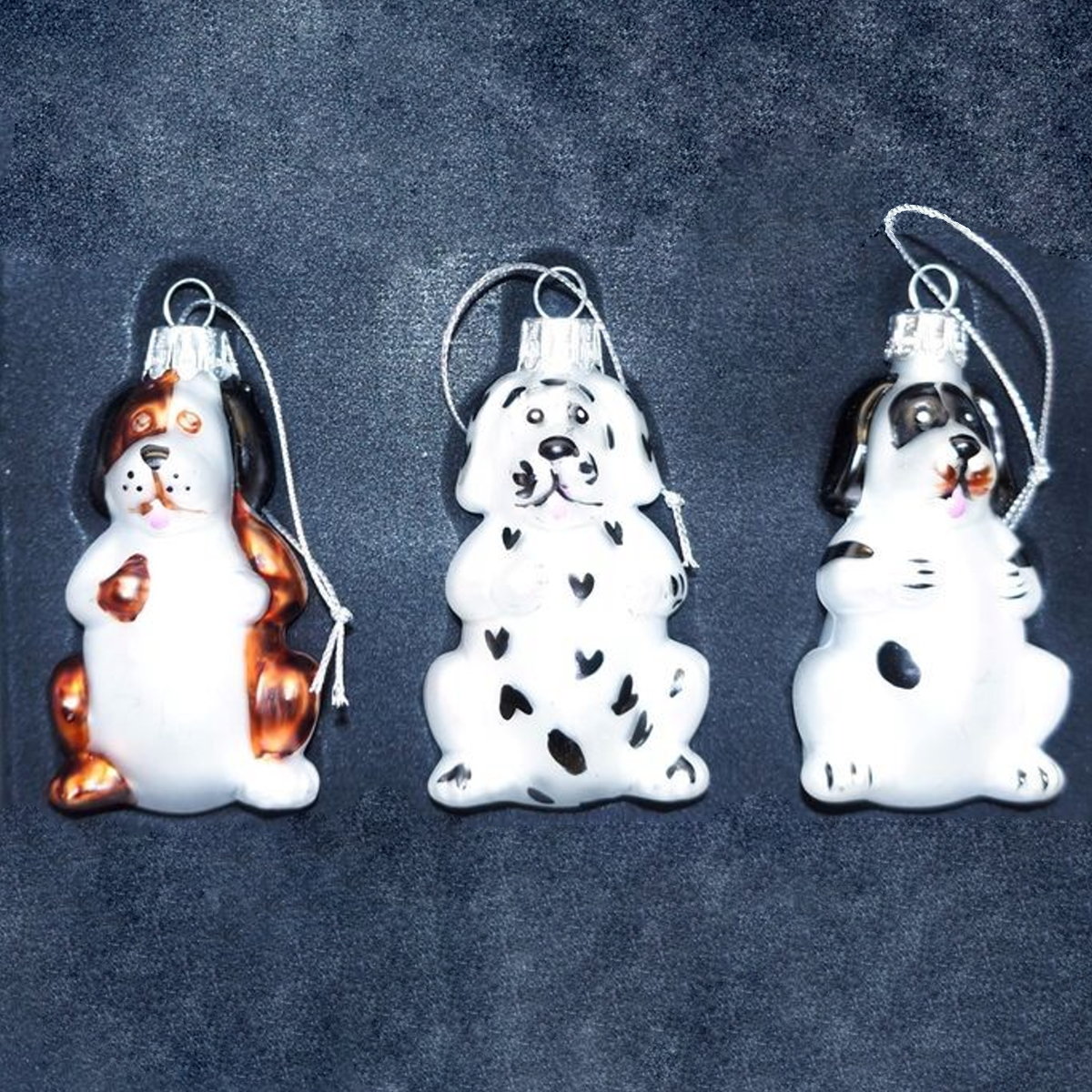 3 Stück "Hunde" Baumschmuck, Glas