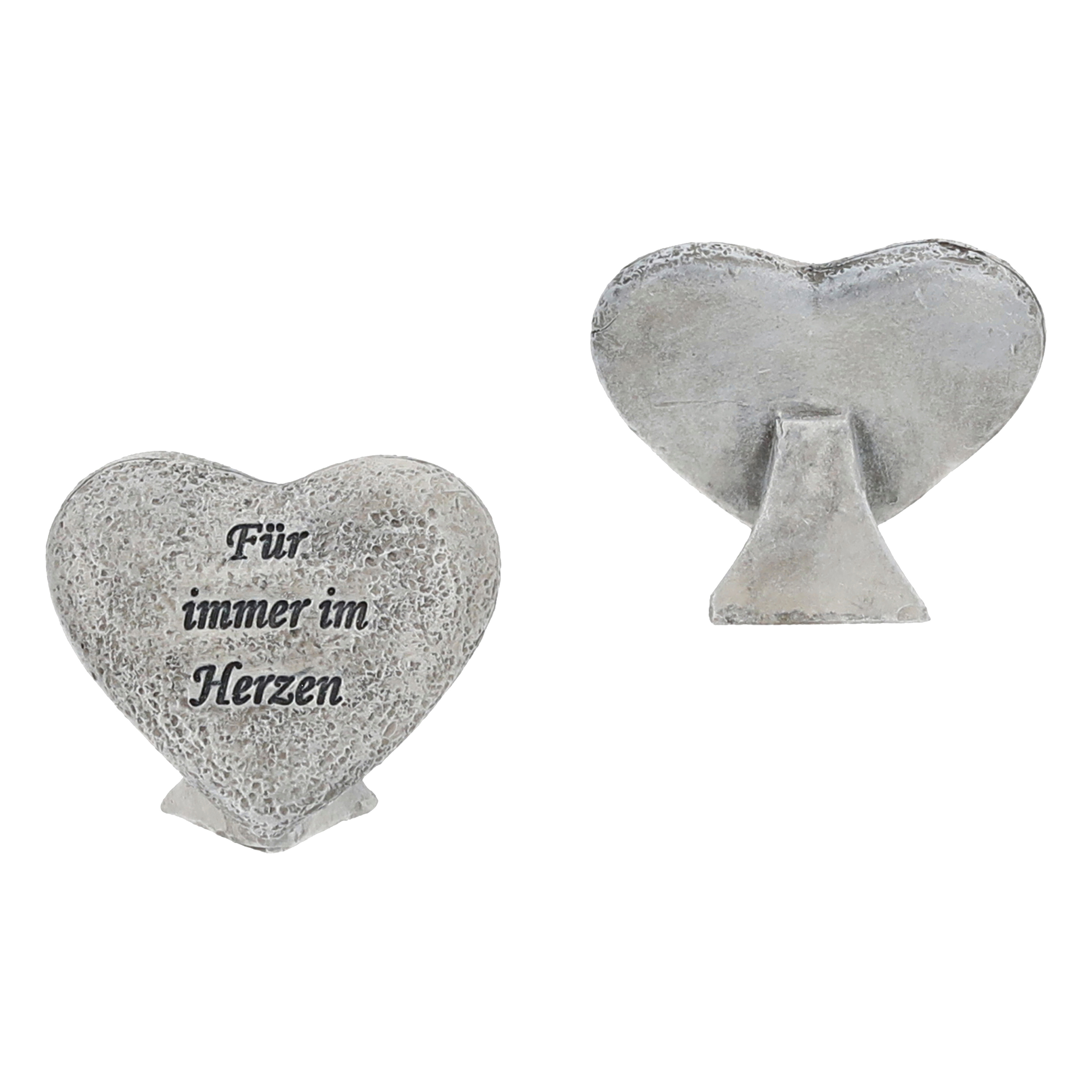 2er Set Grabdeko Herz "Für immer im Herzen" 5 x 6,5 cm