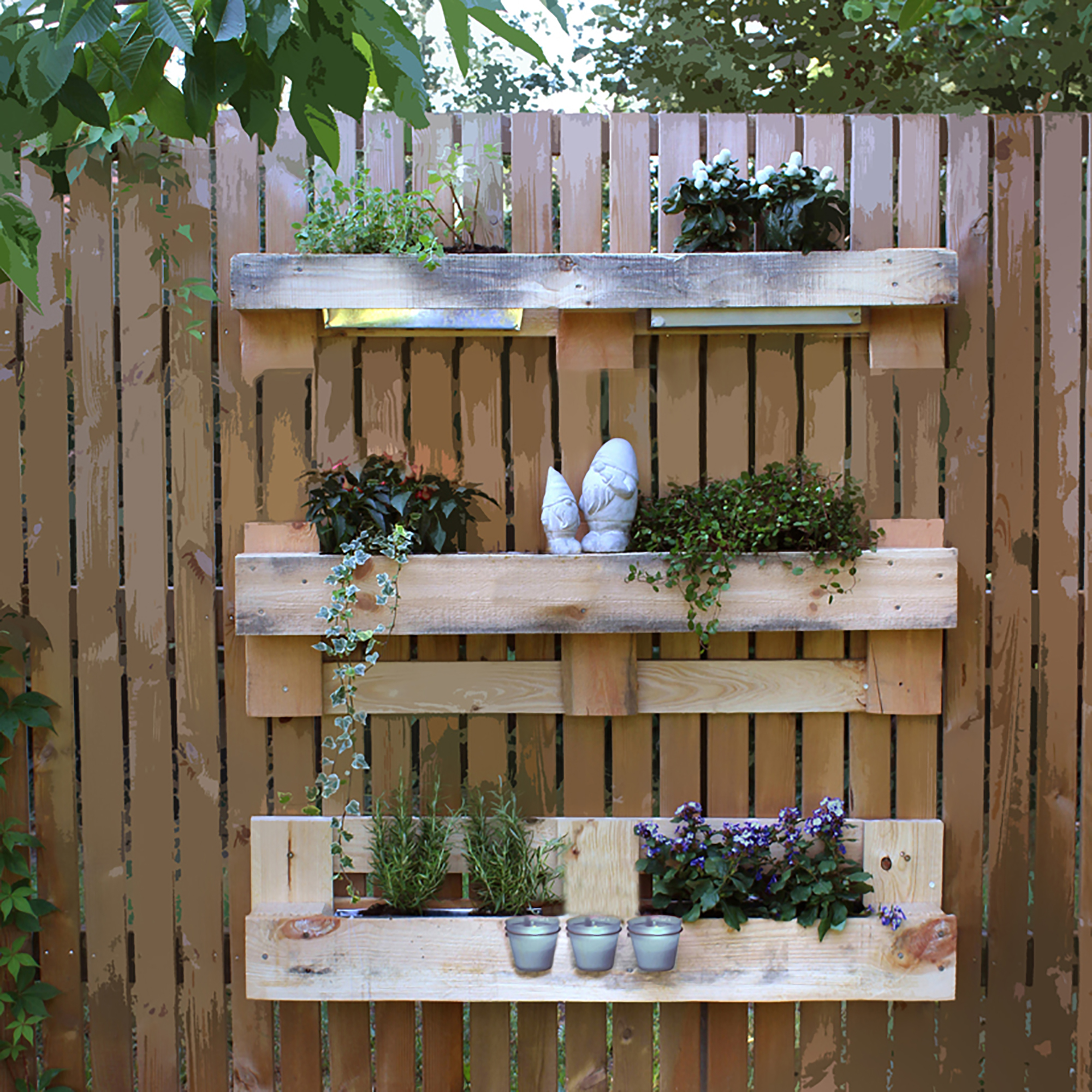 Blumenkasten für Paletten aus Zink oder Kunststoff