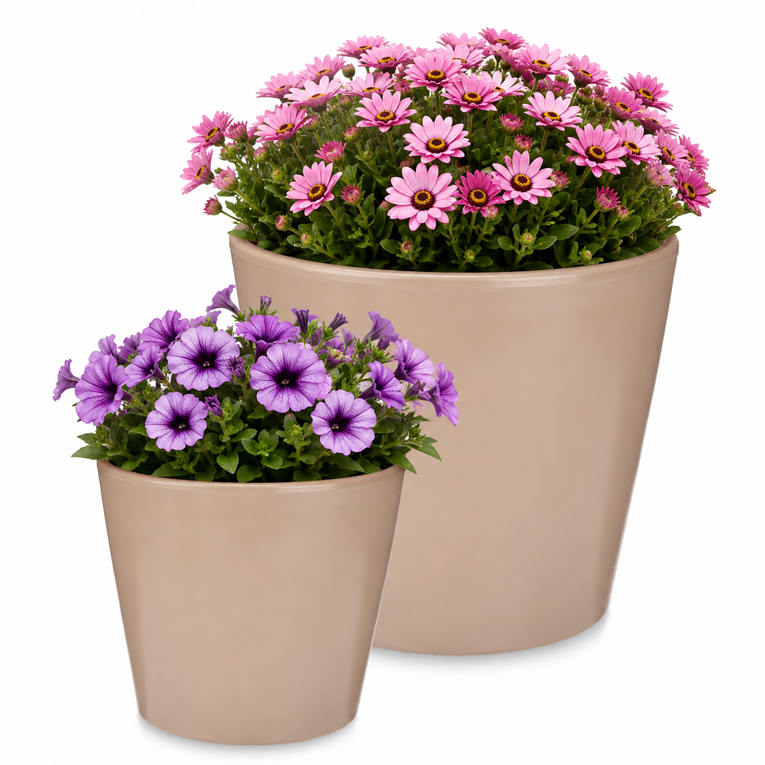 2er Set Blumenübertöpfe "Sophia" aus matter Keramik