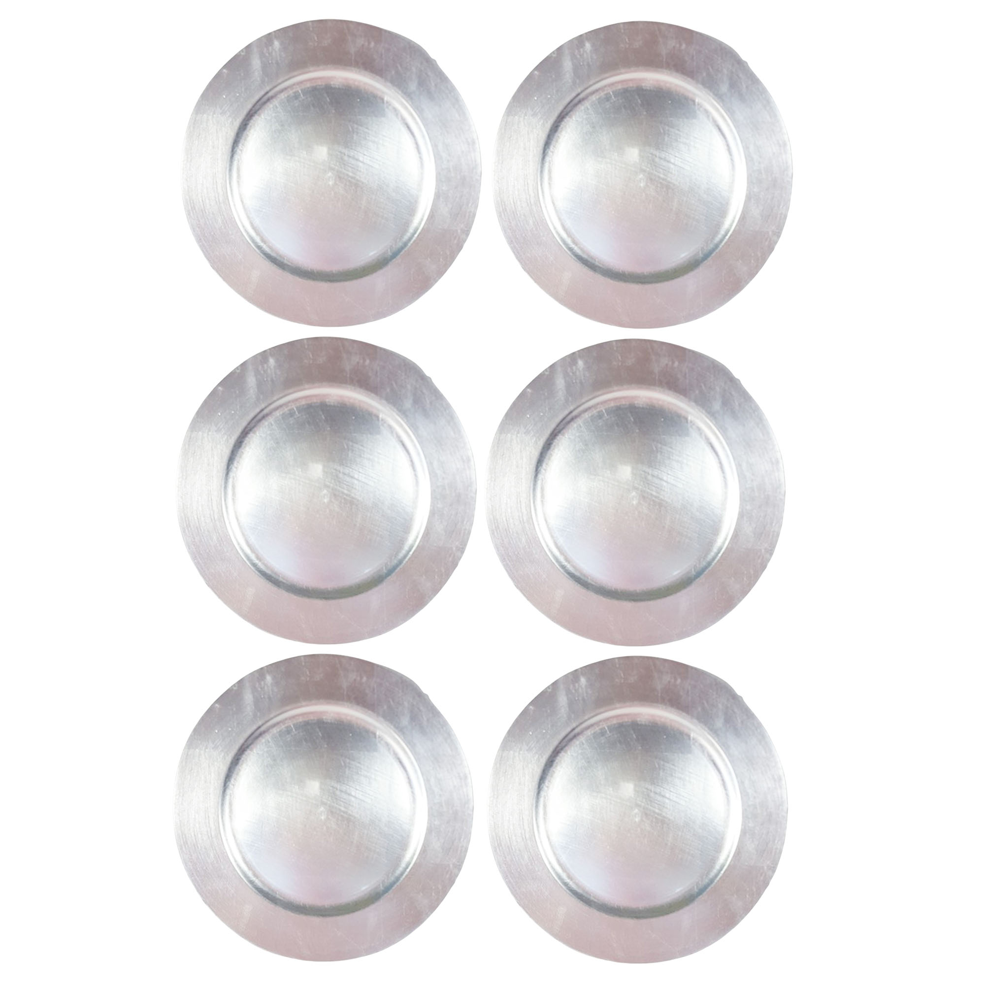 6 x Platzteller aus Kunststoff Ø 33 cm silberfarben