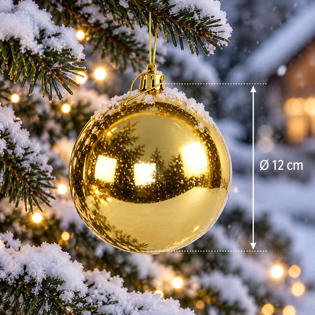 6 x Weihnachtskugeln für den Außenbereich Ø 10-15 cm, frostfest und witterungsbeständig