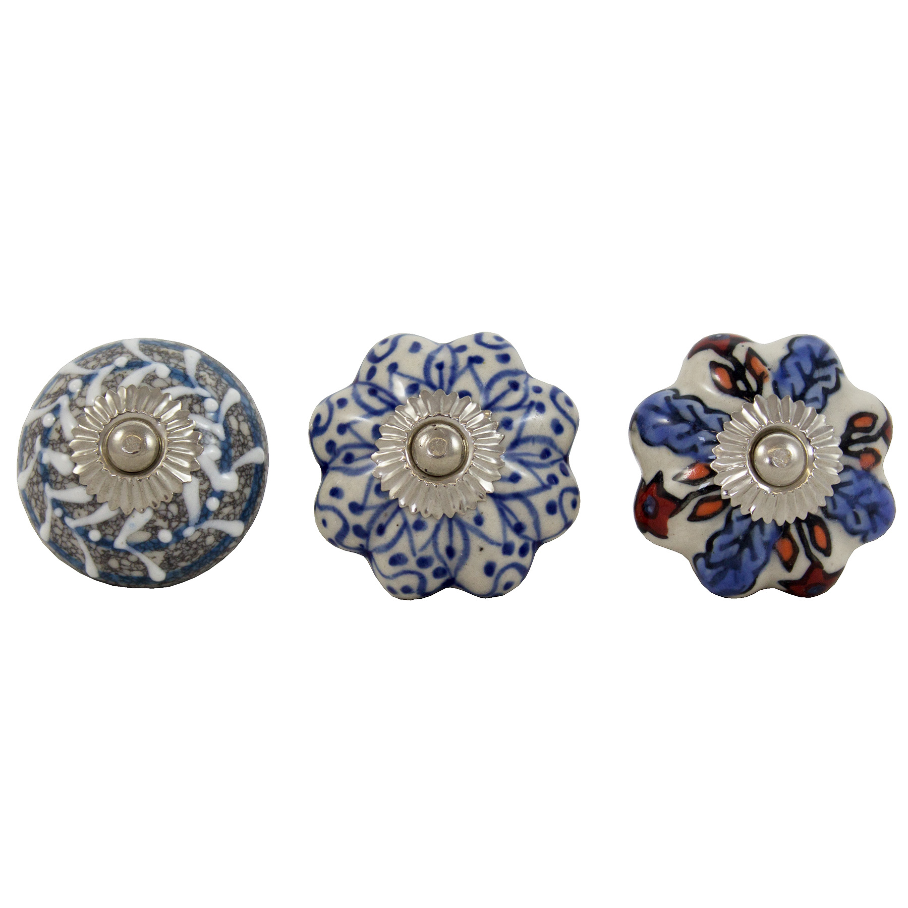 12 x Möbelknöpfe aus Keramik stilvoll im Shabby-Chic-Look