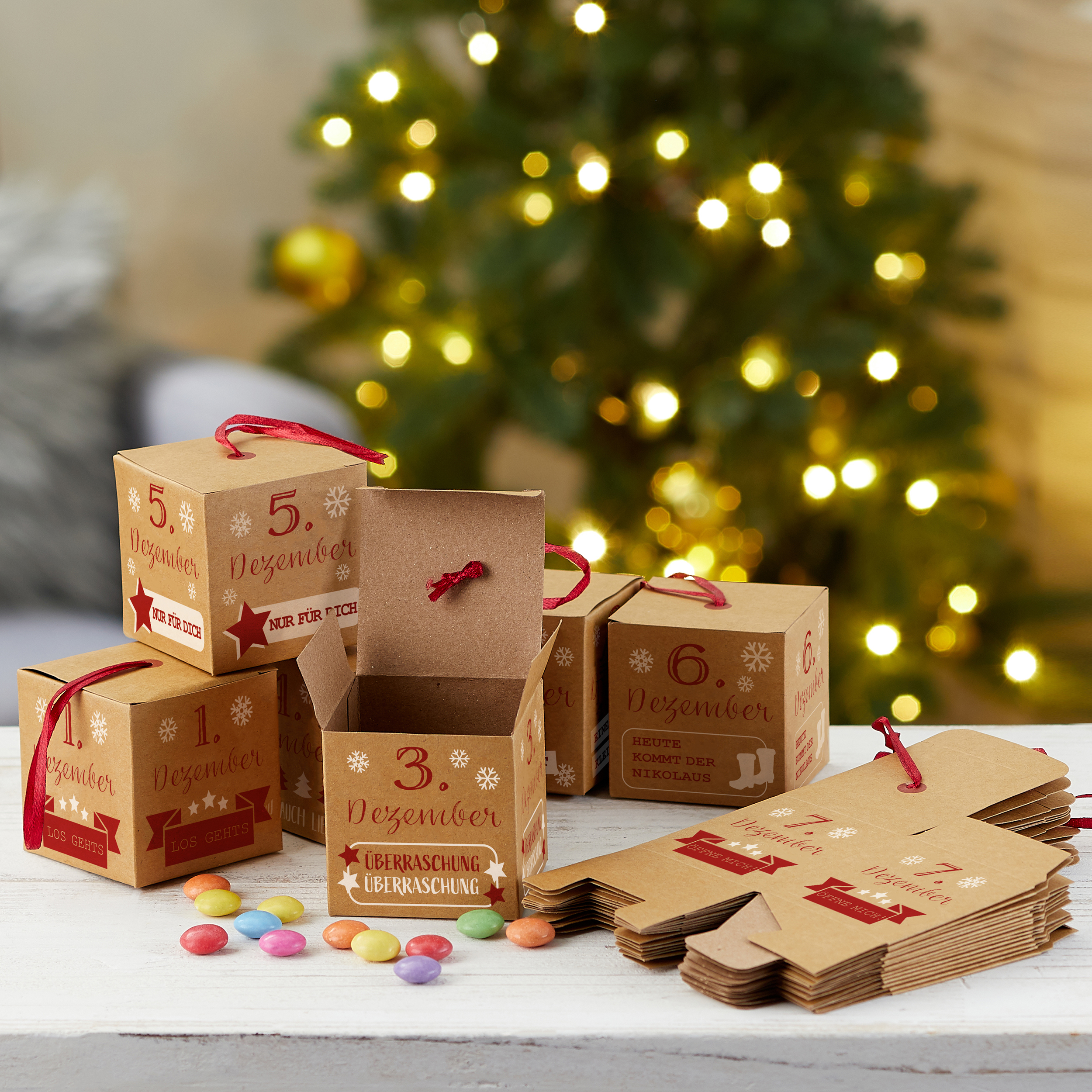 Adventskalender DIY Bastelset, Boxen 24-tlg.