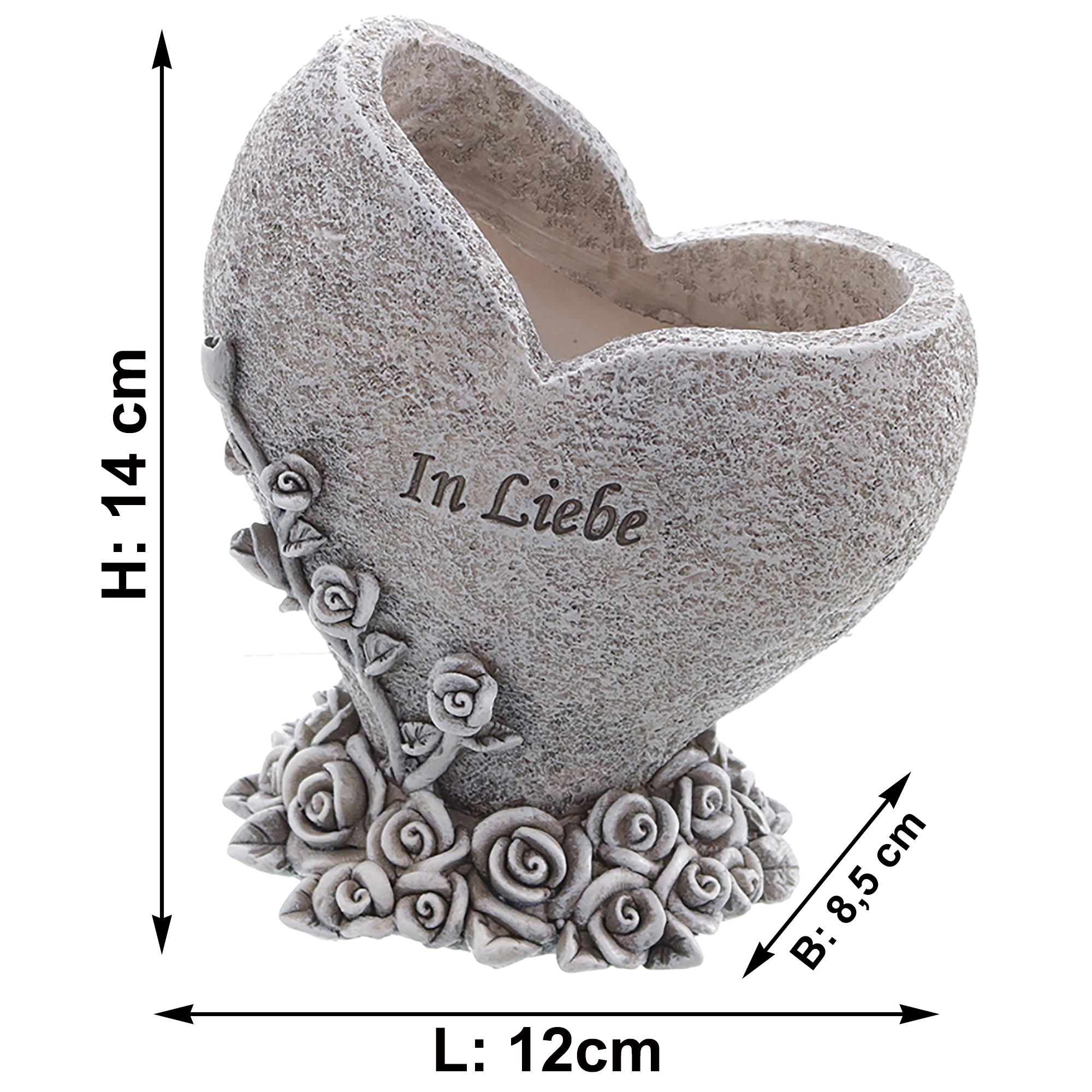 Vase in Herzform (12x8,5x14 cm)