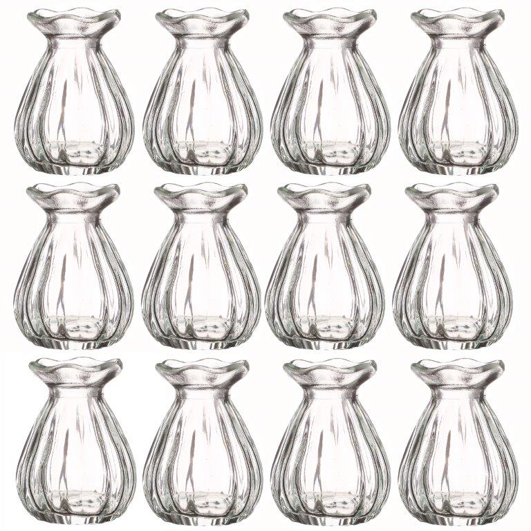 12 x kleine Glasvasen in stilvoller Optik