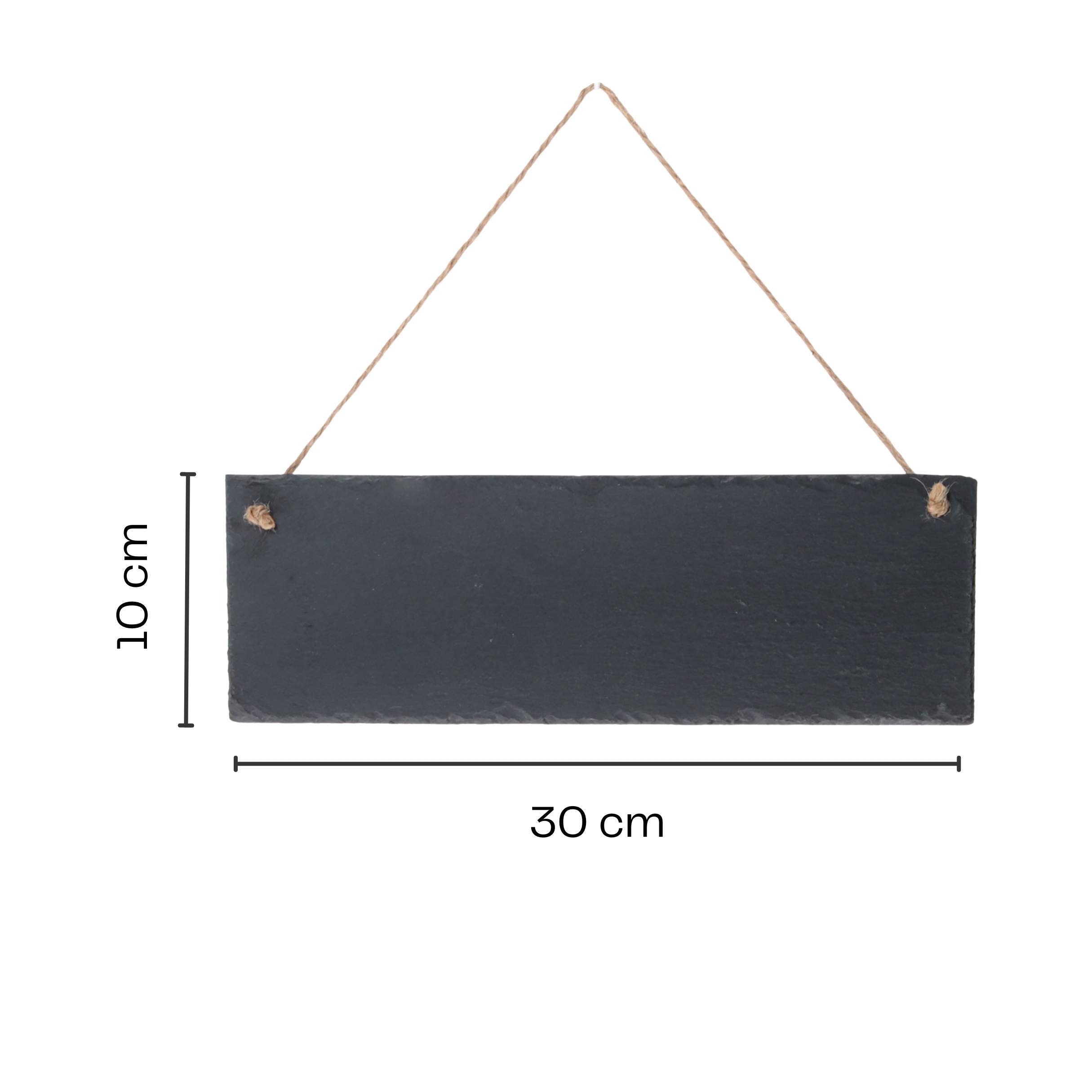 Schiefertafel mit Juteseil zum Hängen 30 x 10 cm