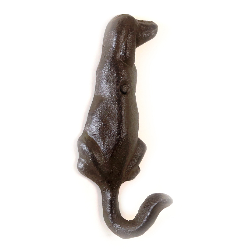 2 x Garderobenhaken  "Hund" oder "Katze" aus Gusseisen H 17 cm