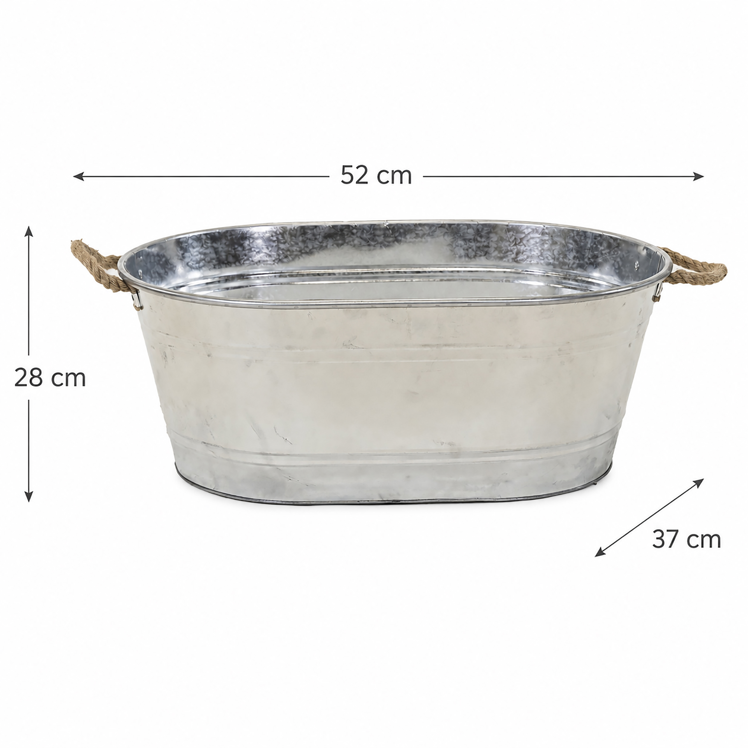 Metallwanne verzinkt mit Griffen L ca. 52 cm