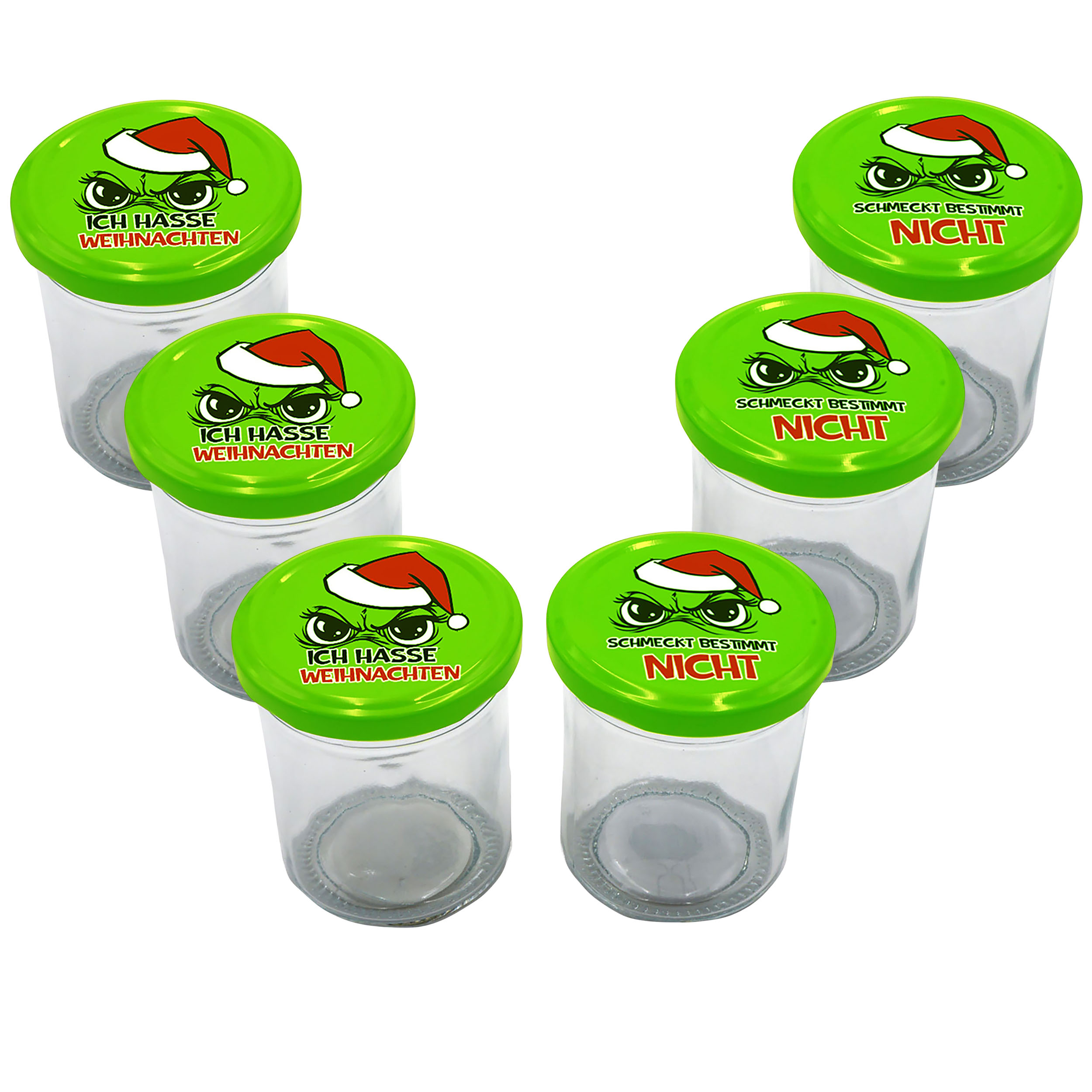 6 x Einmachgläser - Vorratsgläser "Festtags-Muffel"