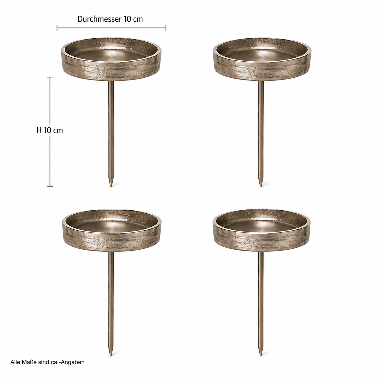 4-tlg. Set hochwertige Kerzenpick aus Aluminium