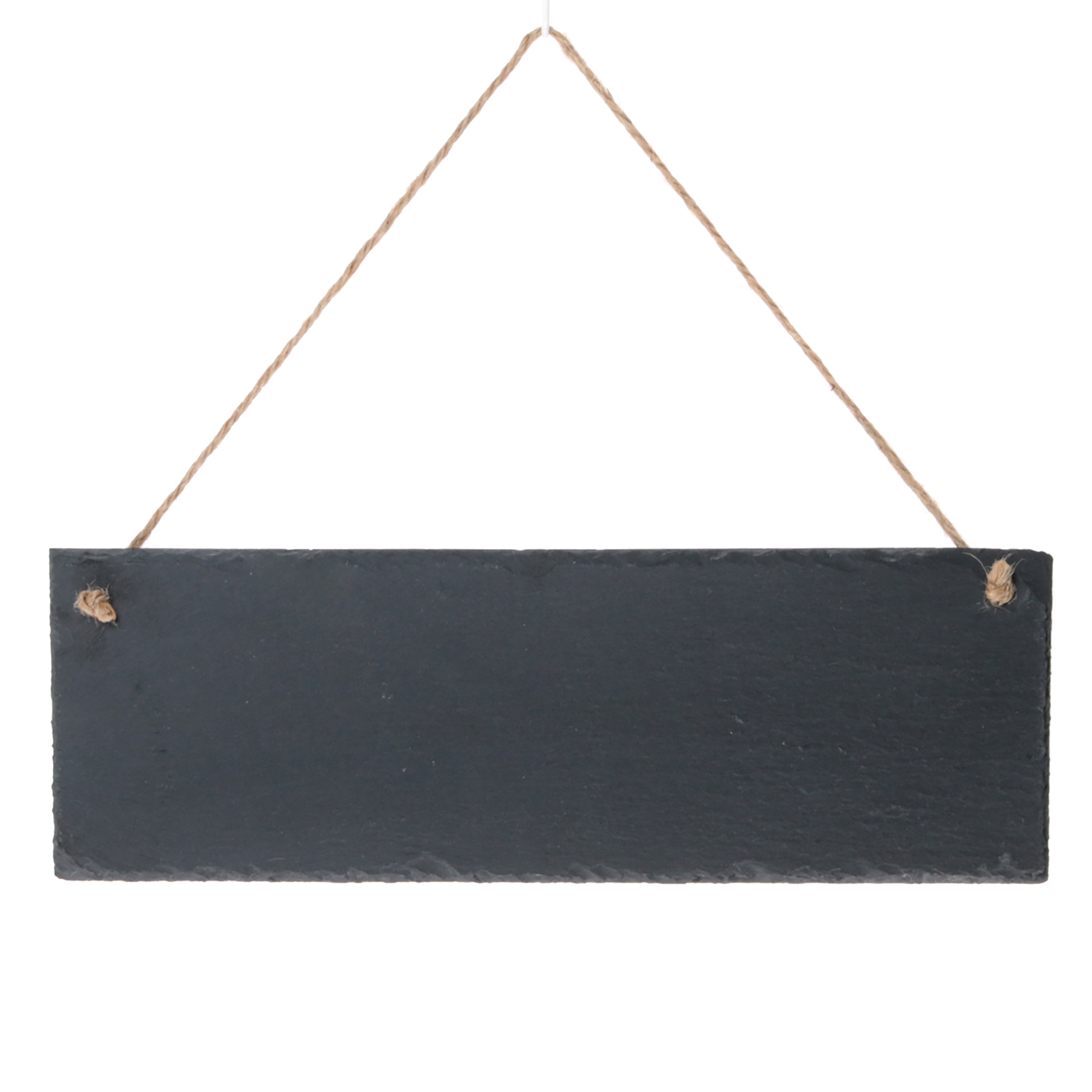 Schiefertafel mit Juteseil zum Hängen 30 x 10 cm